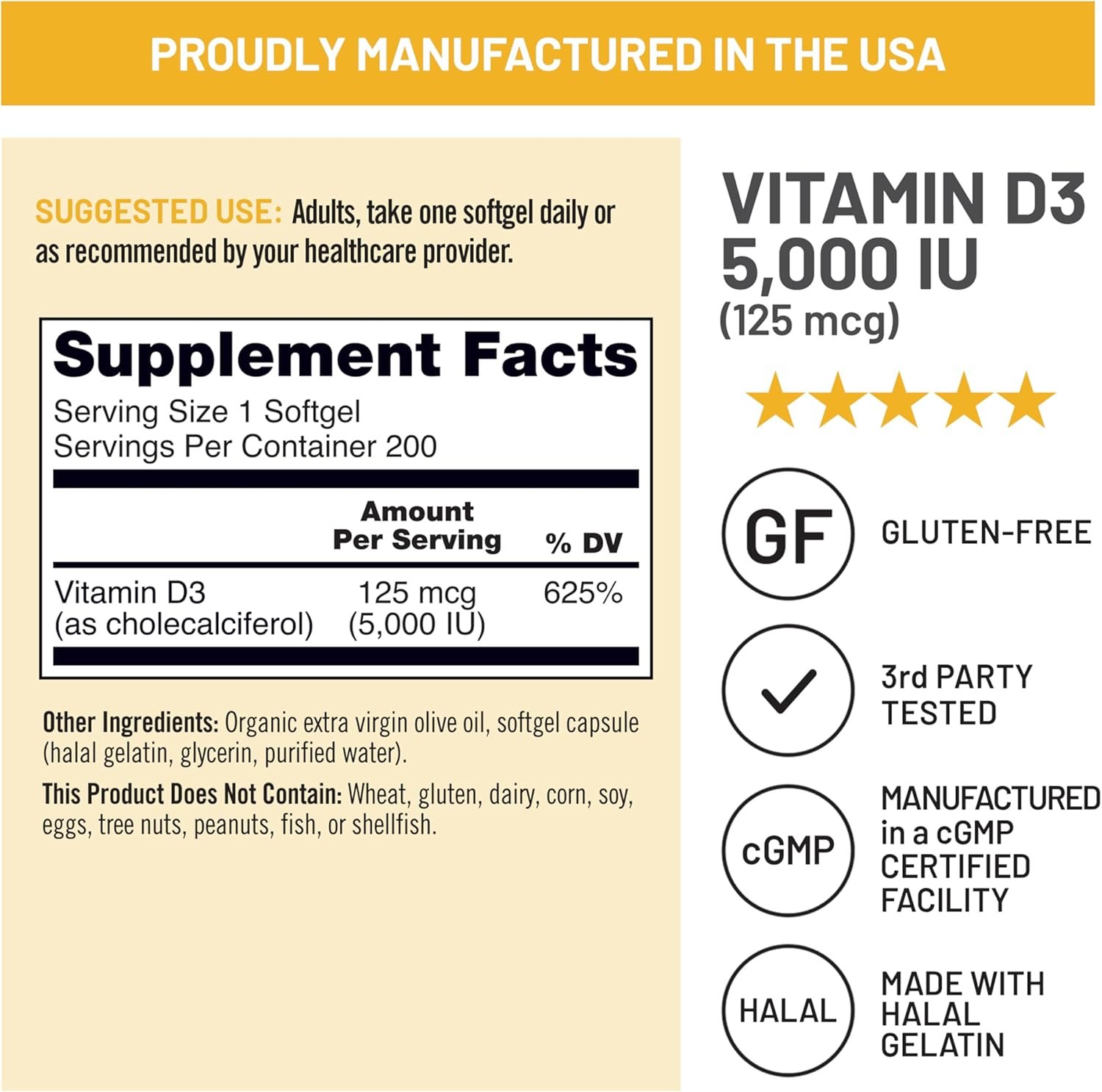 NatureWise Vitamin D3 5000iu (125 mcg) 200-Day Supply for Immune Support, Healthy Muscle Function, and Bone Health - Non-GMO, Gluten Free in Organic Extra Virgin Olive Oil, (Mini Softgel), 200 Count - Image 6
