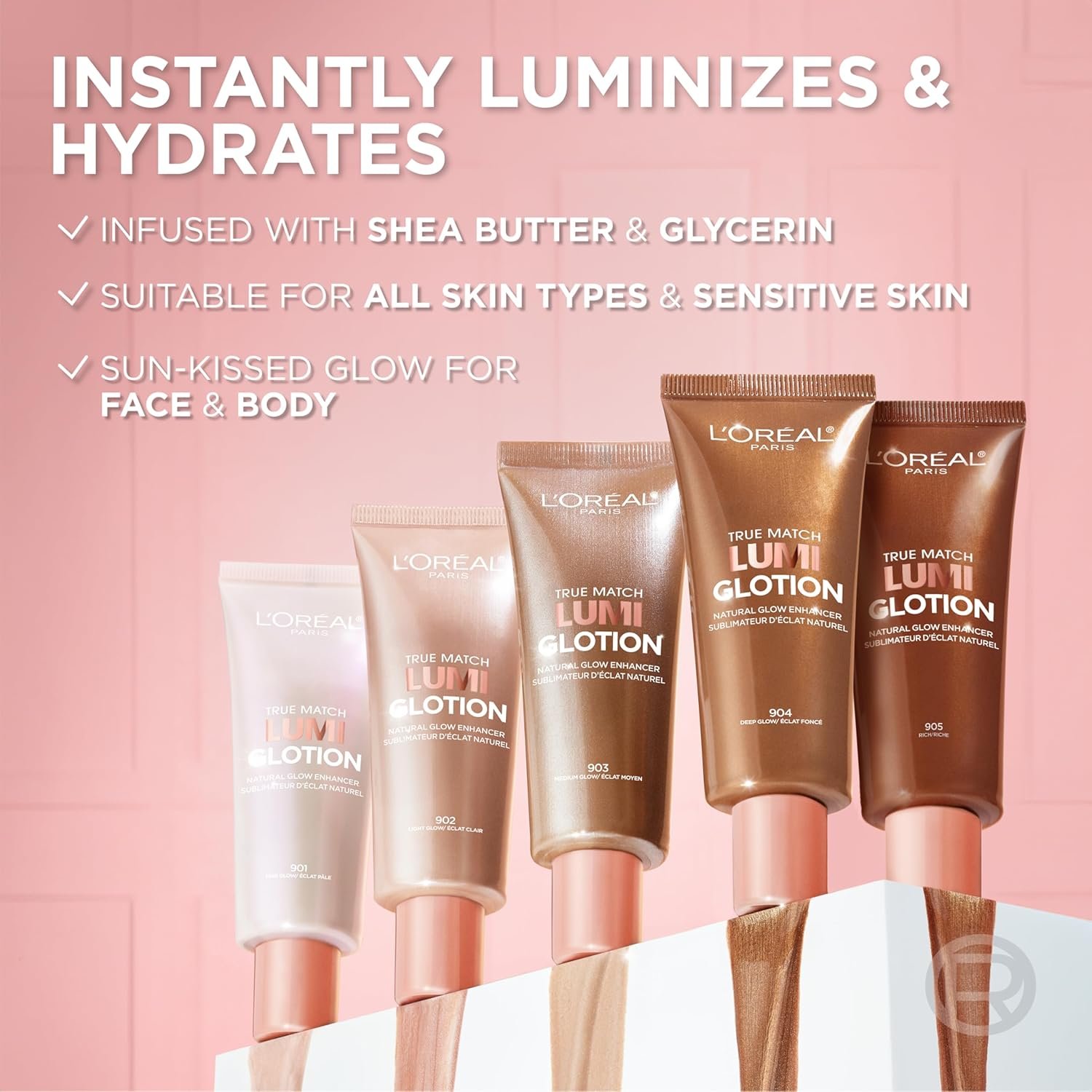 L'Oreal Paris Makeup True Match Lumi Glotion, Natural Glow Enhancer, Illuminator Highlighter, Bronzing Drops For a Sun-Kissed Glow, 903 Medium - Image 6