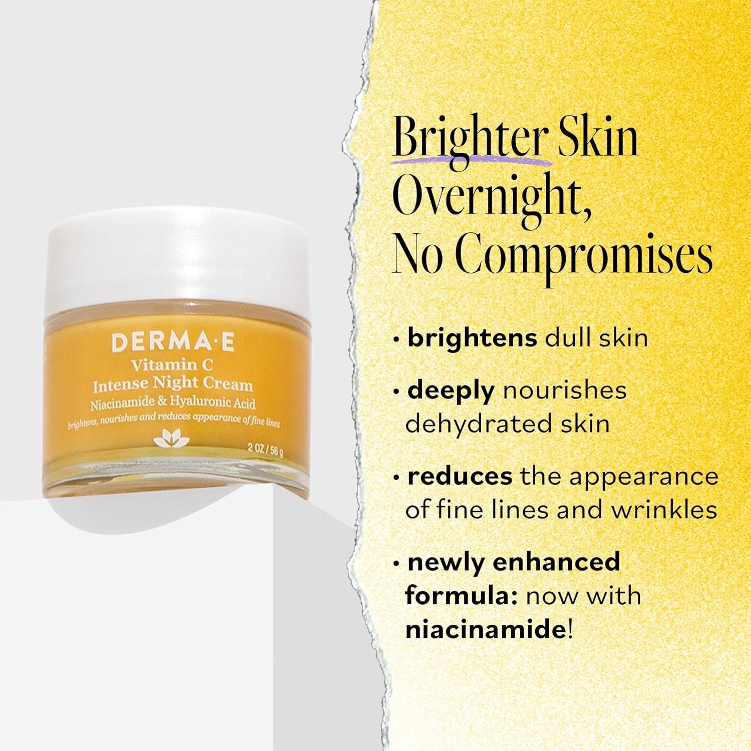DERMA-E Vitamin C Intense Night Cream, 2 Oz, Brightening and Hydrating Facial Skin Renewing Cream, Anti-Aging Overnight Face Moisturizer for Skincare and Youthful Radiance - Image 2