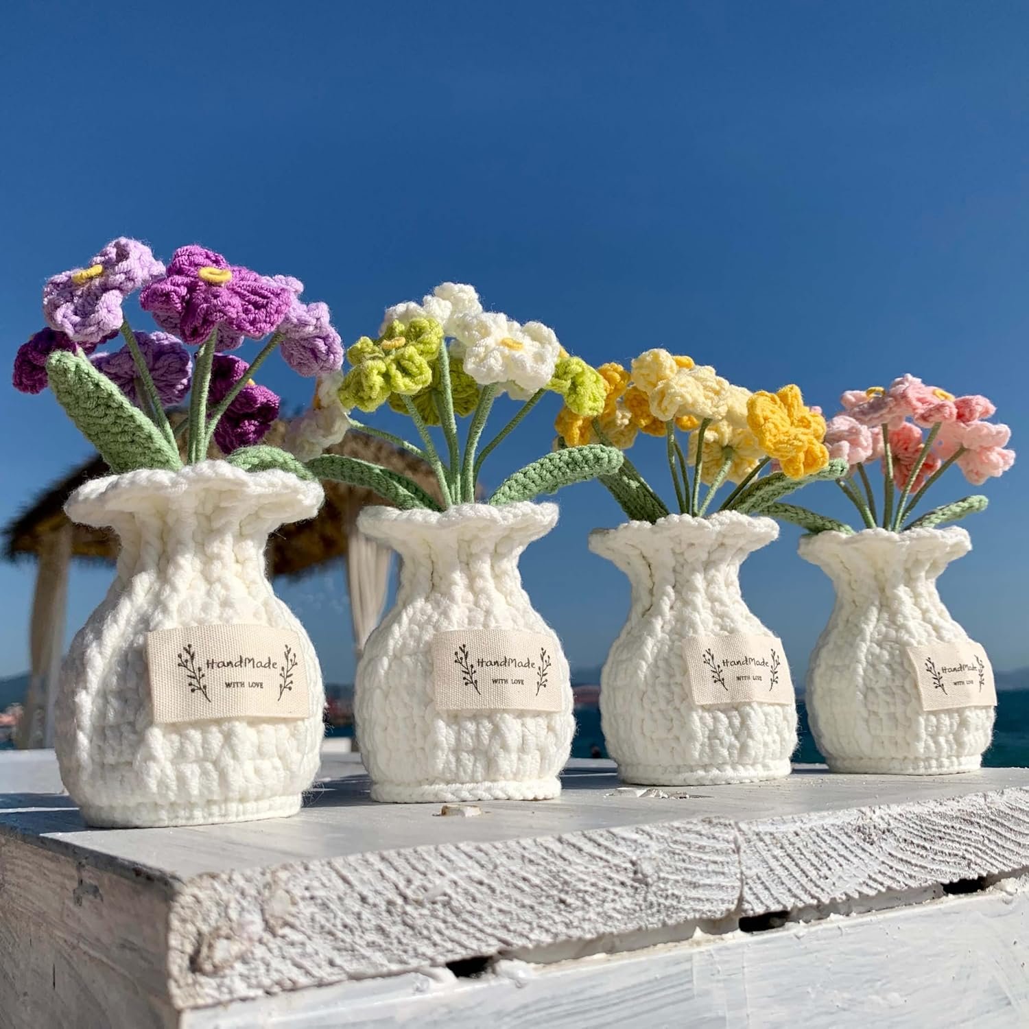 Forget-me-not Crochet Flower Potted Plant Pink - Handmade Desk Decor for Her Girlfriend Wife Mom Friends Sister Graduation Birthday Wedding Anniversary Home Decoration - Image 8