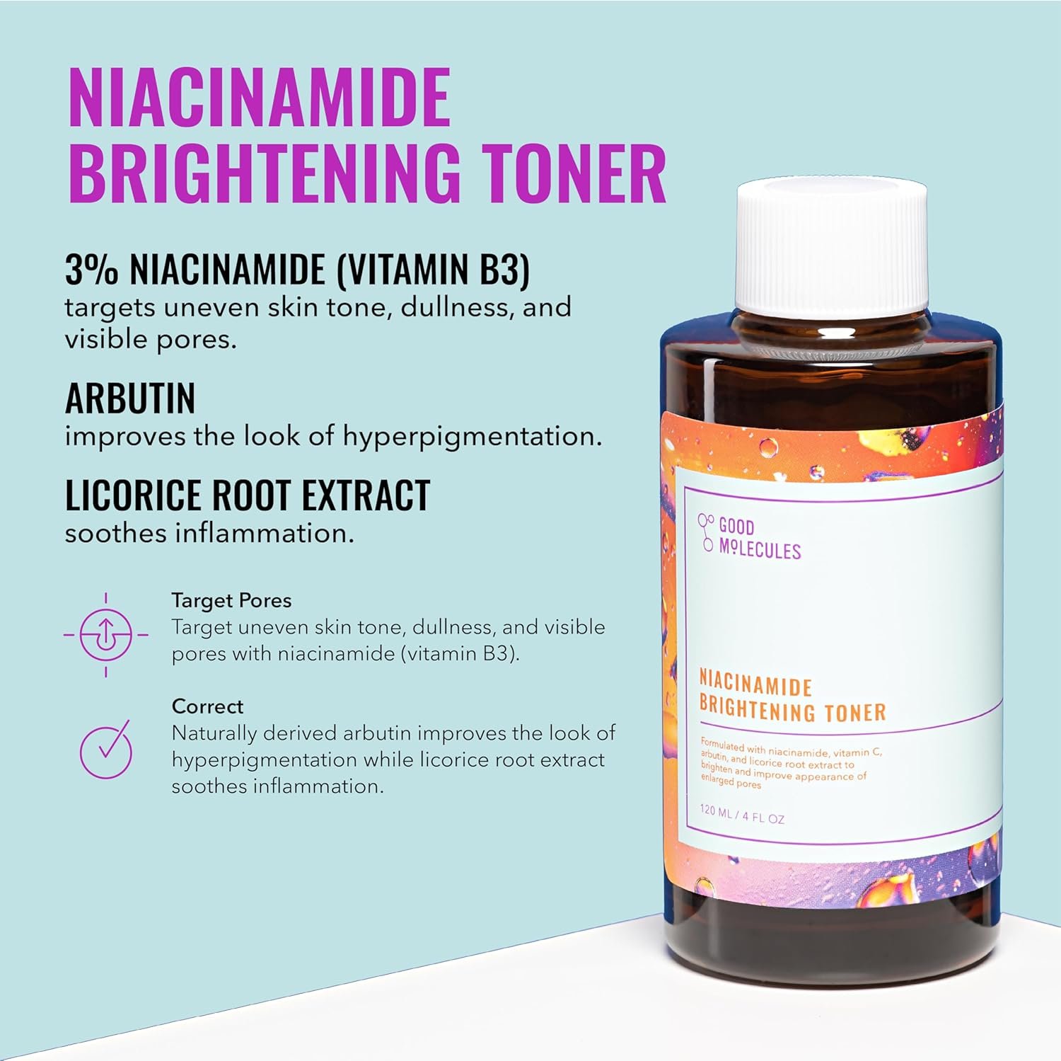 Good Molecules Daily Skincare Routine Set with Hydrating Cleanser, Niacinamide Toner, Hyaluronic Acid Serum, Moisturizer, Eye Gel, 5 Pieces - Image 4