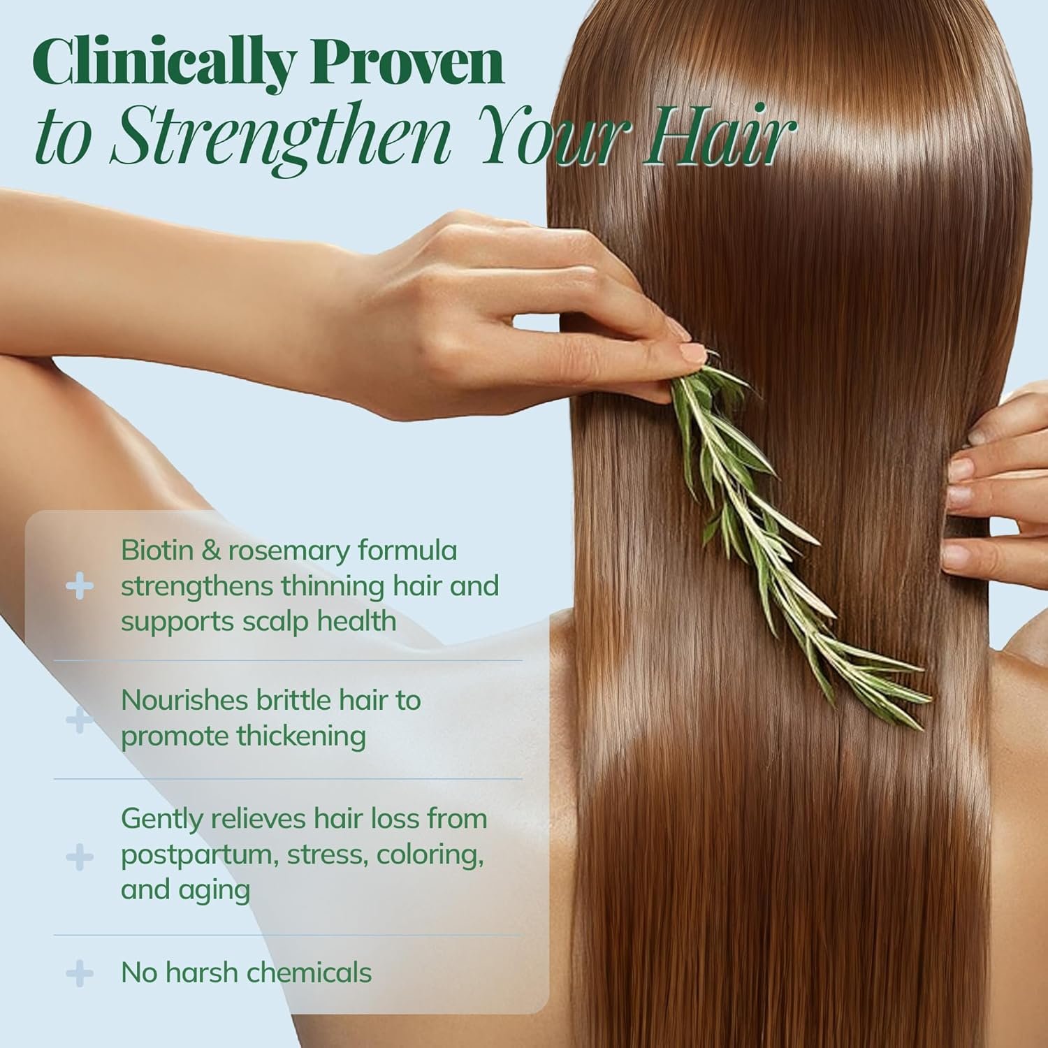 Hair Growth Shampoo with Rosemary and Biotin - Hair Thickening & Hair Loss Shampoo for Men and Women, Sulfate & Paraben-Free Scalp Care for All Hair Types(12.8 Fl Oz) - Image 5