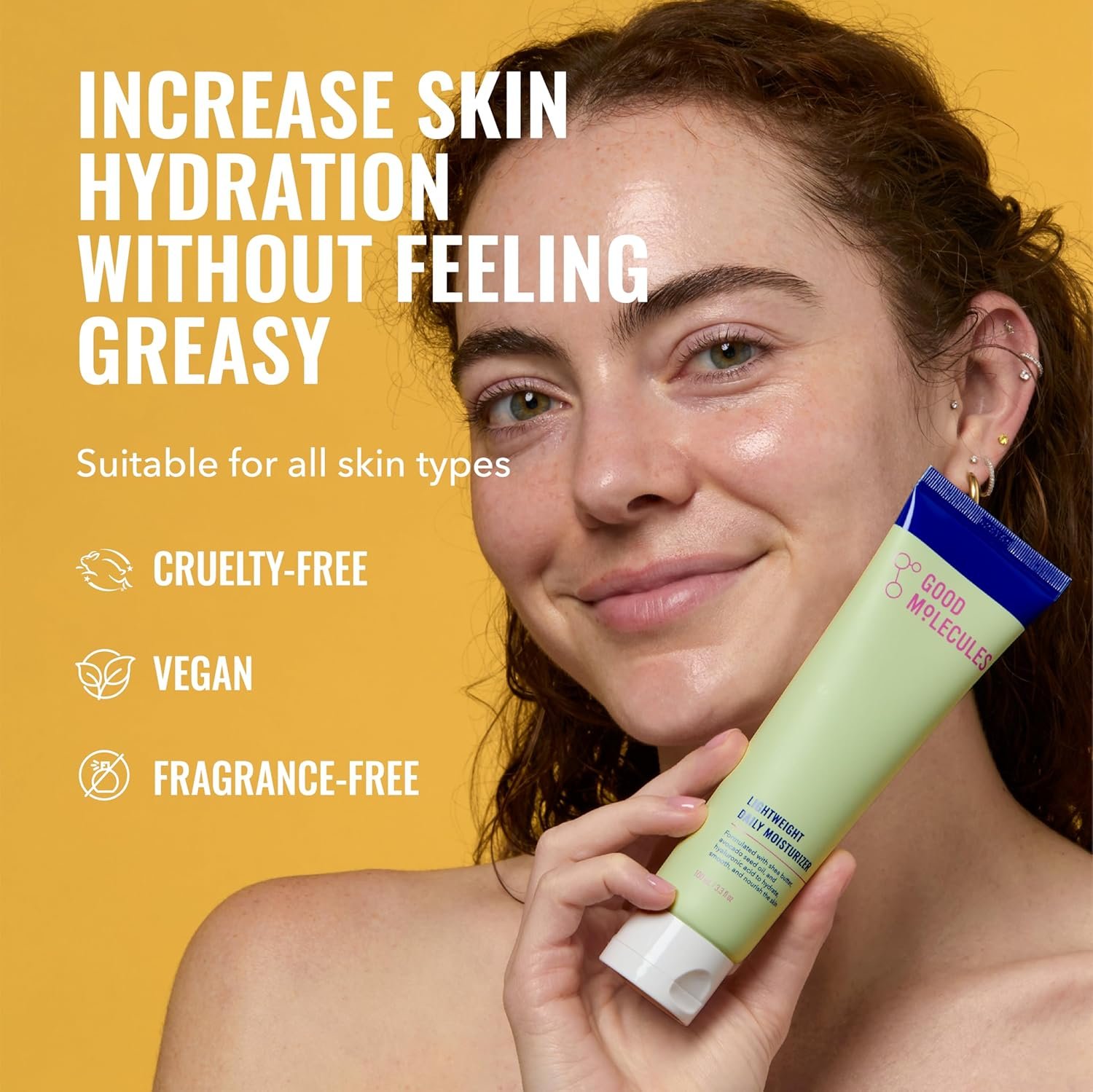 Good Molecules Lightweight Daily Moisturizer Face Cream – 100 ml / 3.38 fl oz - Non-Greasy Facial Moisturizer Face Lotion with Shea Butter & Hyaluronic Acid - Image 2