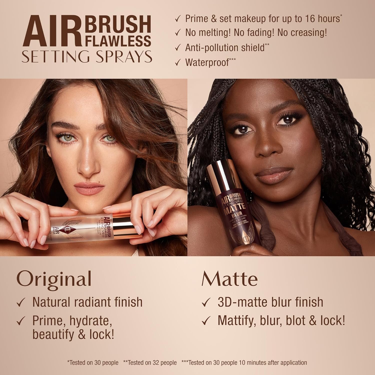 Charlotte Tilbury Airbrush Flawless Matte Setting Spray – Ultra‑Fine Mist to Prime & Set Face Makeup for Up to 16 Hours – Soothes, Blurs Pores & Calms Skin - Image 7