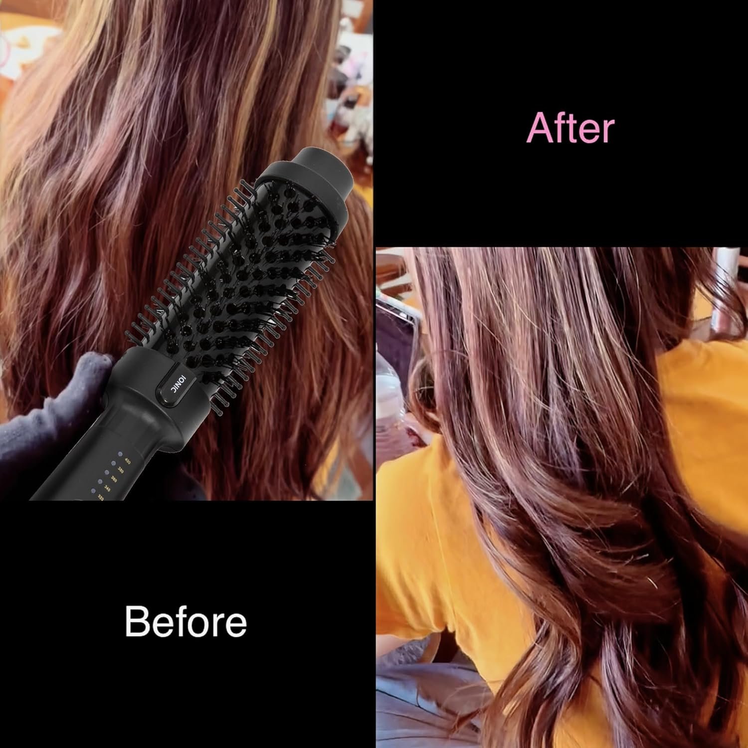 Thermal Brush 1.5 Inch, Heated Round Brush for Blowout Look, Negative Ion, 5 Temp Settings, Tourmaline Ceramic, Dual Voltage for Travel, Easy to Use, Less Damage, Makes Hair Shinier & Smoother - Image 7