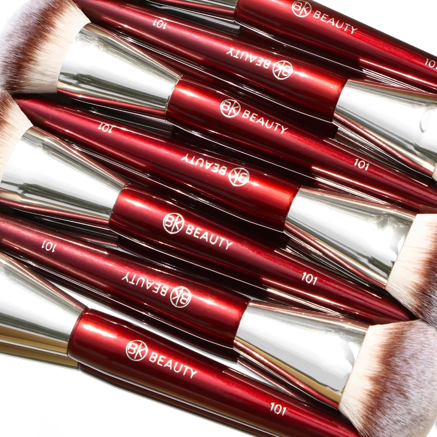 BK BEAUTY BRUSHES - 101 CONTOURED FOUNDATION BRUSH - Contoured Foundation Brush - Foundation Makeup Brushes - Face Brush For Liquid Or Cream Foundations - Image 7