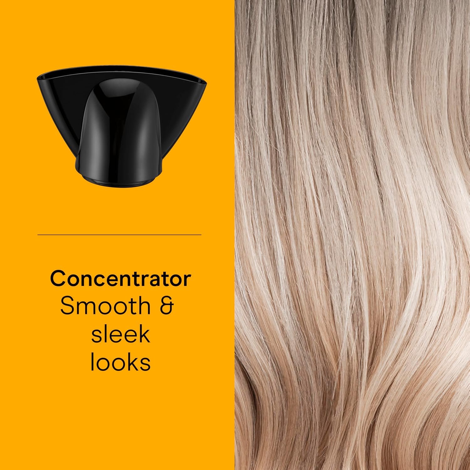 Conair Hair Dryer Style & Shine Natural Crystal Collection, 1875W Hairdryer, 3 Heat Settings, 2 Speeds, Blow Dryer with Concentrator Attachment, Ionic & Hematite-Infused Ceramic Technology, Black - Image 8