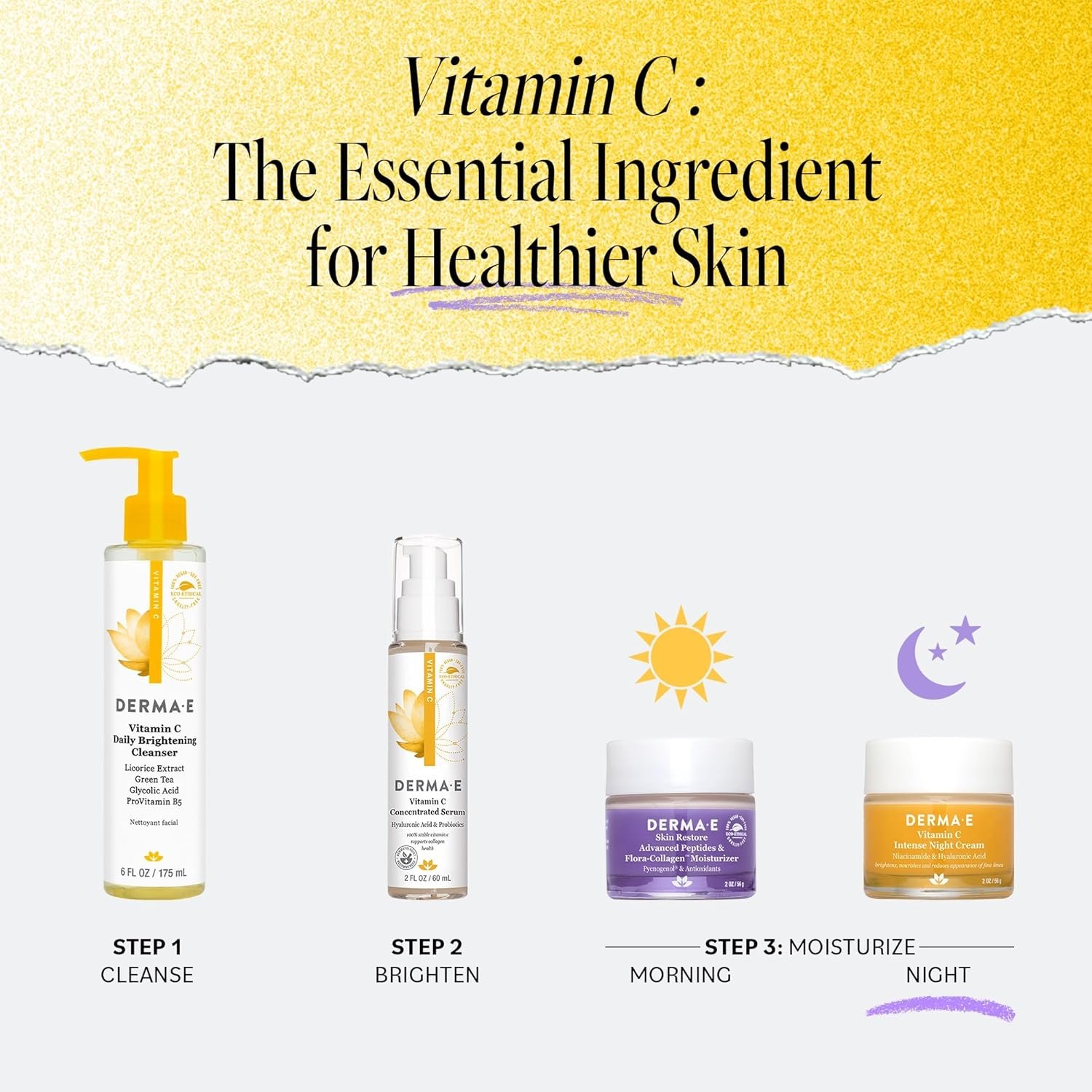 DERMA-E Vitamin C Intense Night Cream, 2 Oz, Brightening and Hydrating Facial Skin Renewing Cream, Anti-Aging Overnight Face Moisturizer for Skincare and Youthful Radiance - Image 6