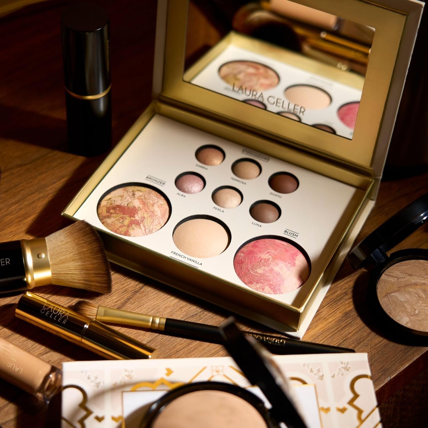 LAURA GELLER NEW YORK The Best of the Best Baked Palette - Tuscan Dreams - Full Size - Includes Bronzer, Blush, Highlighter and 6 Eyeshadows - Travel-Friendly (Best of the Best Tuscan Dreams) - Image 5