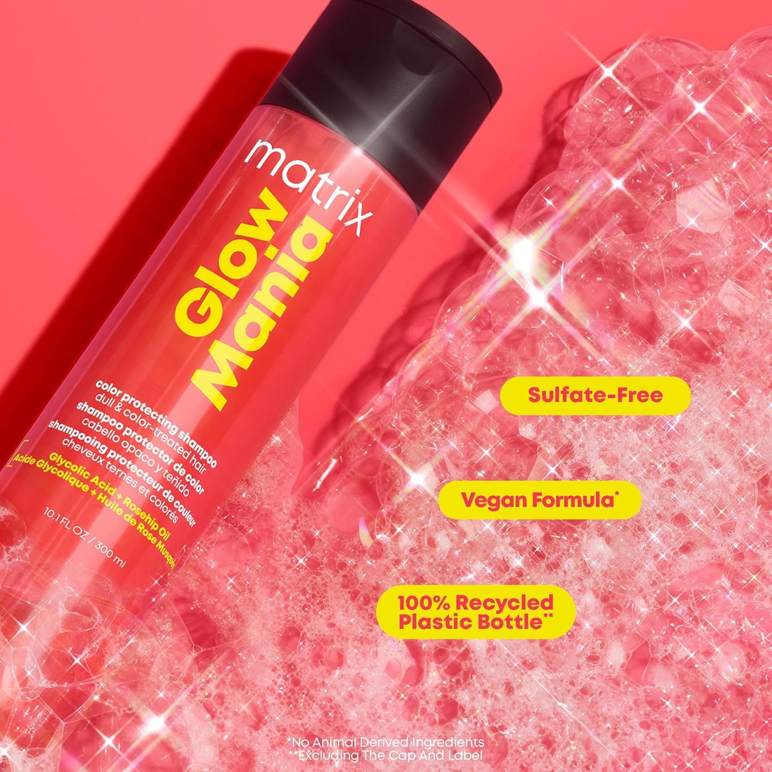 MATRIX Glow Mania Shampoo - Enhances Shine and Moisturizes, Preserves and Protects Color Vibrancy, For Dull and Color-Treated Hair, Sulfate-Free, With Glycolic Acid & Rosehip Oil - Image 9