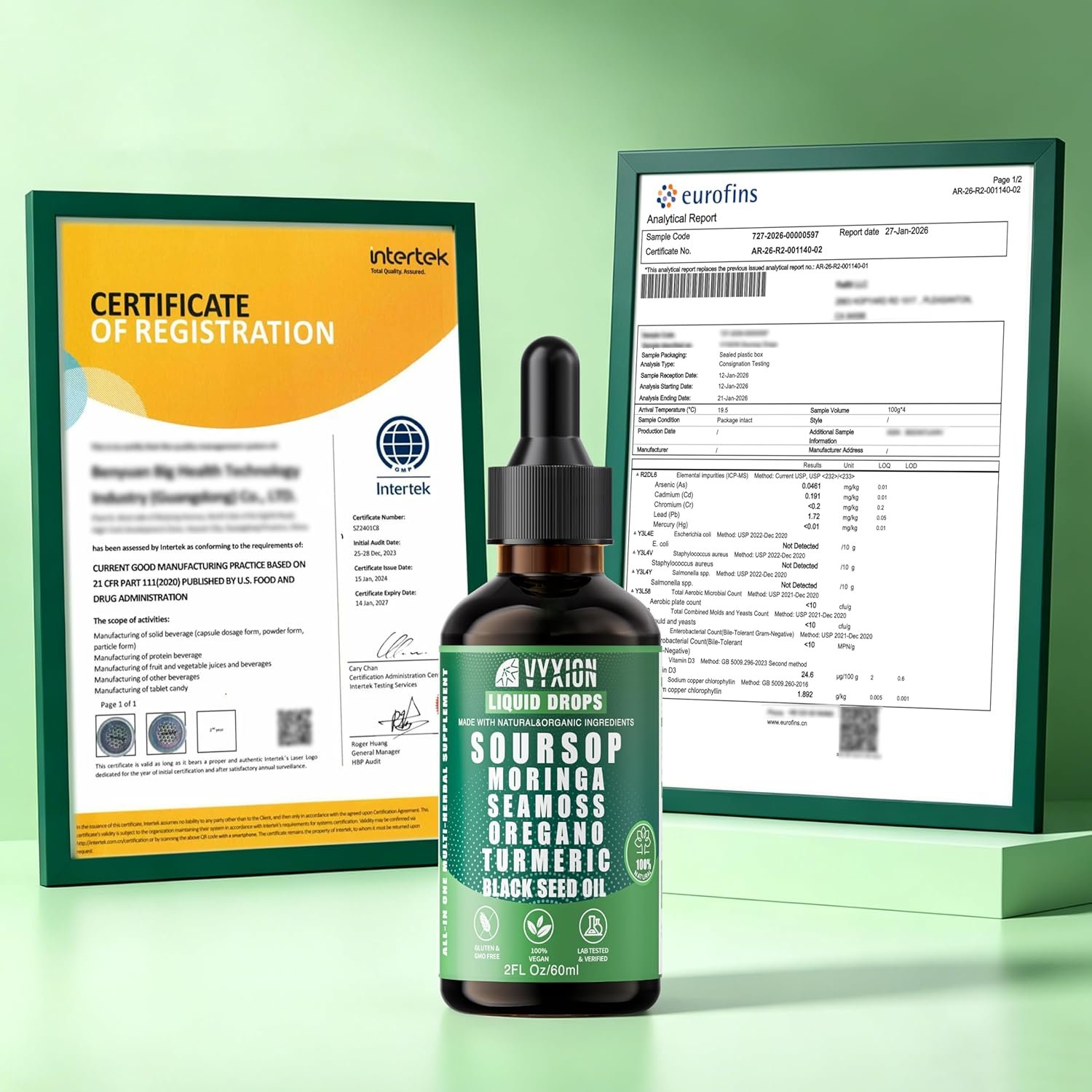 Soursop Bitters Liquid Drops 10 in 1 with Sea Moss, Moringa, Turmeric, Black Seed Oil, Oregano, Ashwagandha | Herbal Extracts for Overall Health-Enhancing | Vegan, Non-GMO | 2 Fl Oz - Image 8