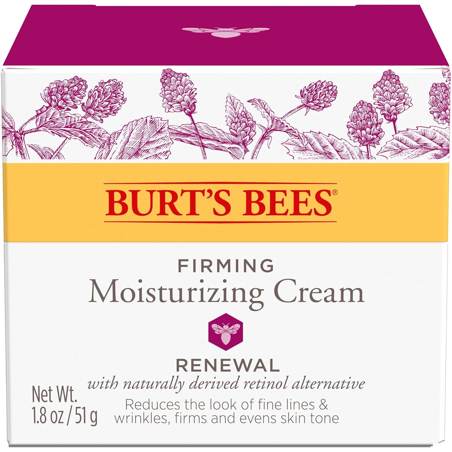 Burt's Bees Renewal Firming Face Cream, Anti-Aging Retinol Alternative, Moisturizing Natural Origin Skin Care, 1.8 Ounce - Image 18