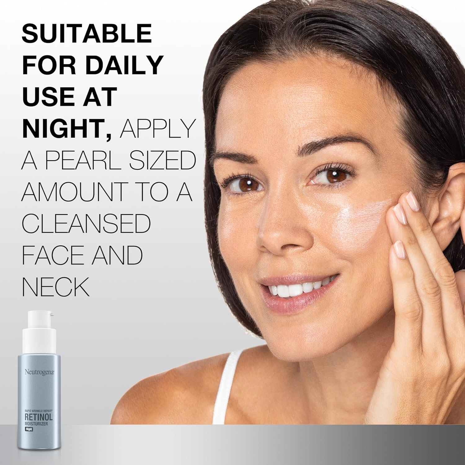 Neutrogena Retinol Face Moisturizer Cream, Rapid Wrinkle Repair, Anti-Wrinkle Night Moisturizer, Anti-Wrinkle Face & Neck Cream Moisturizer with Hyaluronic Acid & Retinol, Paraben-Free, 1 fl. oz - Image 5