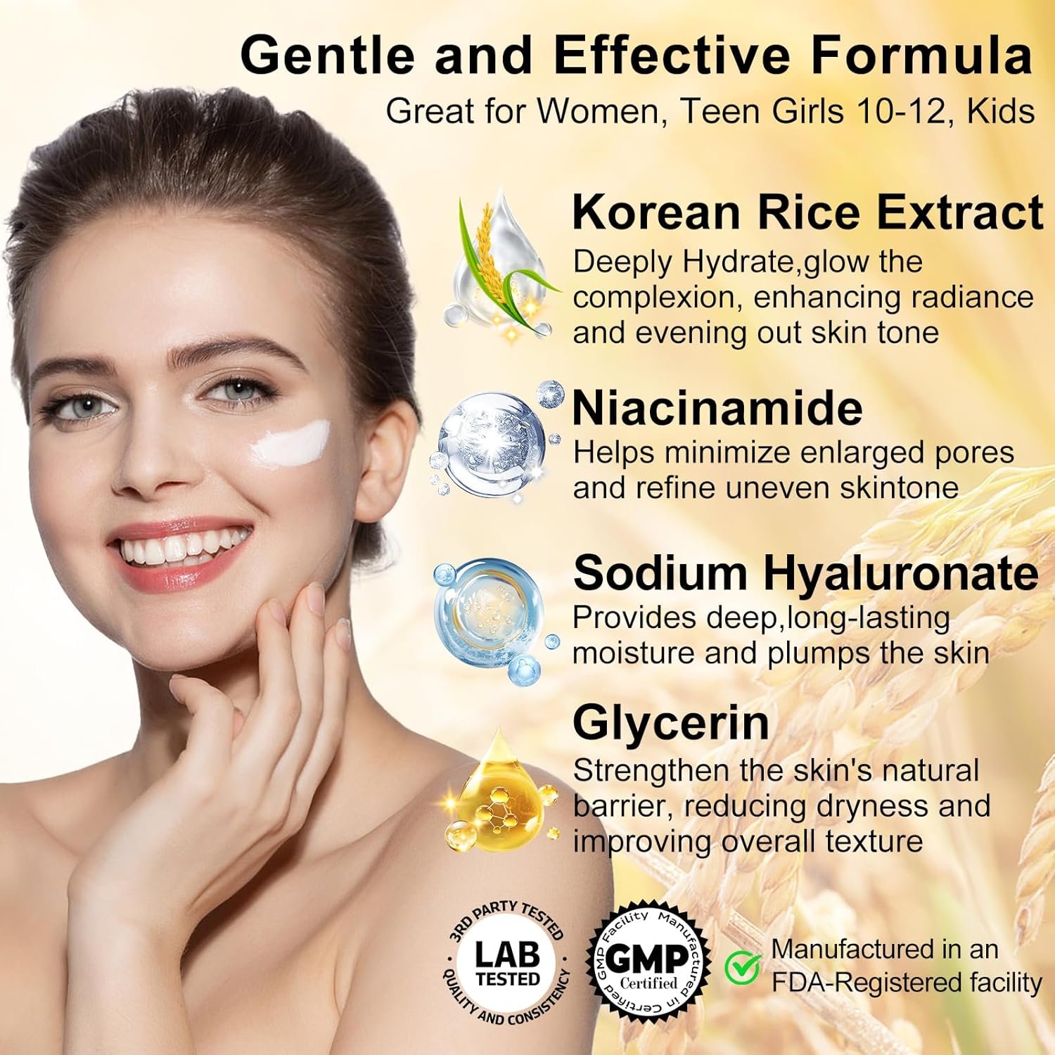 Women Wife Christmas Gift Ideas,Rice Water Skin Care Set for Hydrating,Glowing,Anti-Aging Repairing,Facial Skin Care Routine Kit for Women Teen,Skin Care Skincare Gift Set,Womens Gifts for Christmas - Image 4