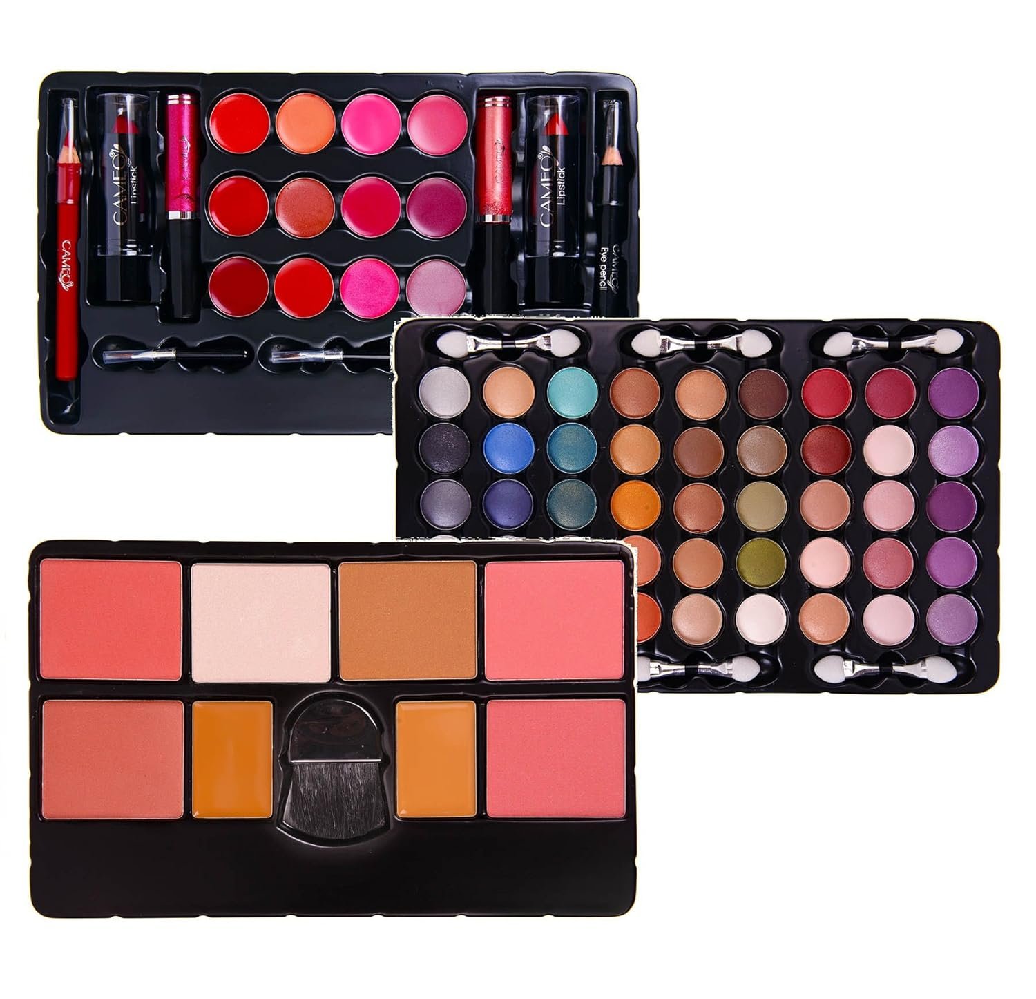 SHANY All In One Makeup Set, 67 Colors Eyeshadow, Blushes, Face Powder, Lipstick, Eye liners, Make up Pencils and Cosmetics Mirror - Makeup Kit With Reusable Beauty Organizer Train Case - Black - Image 6