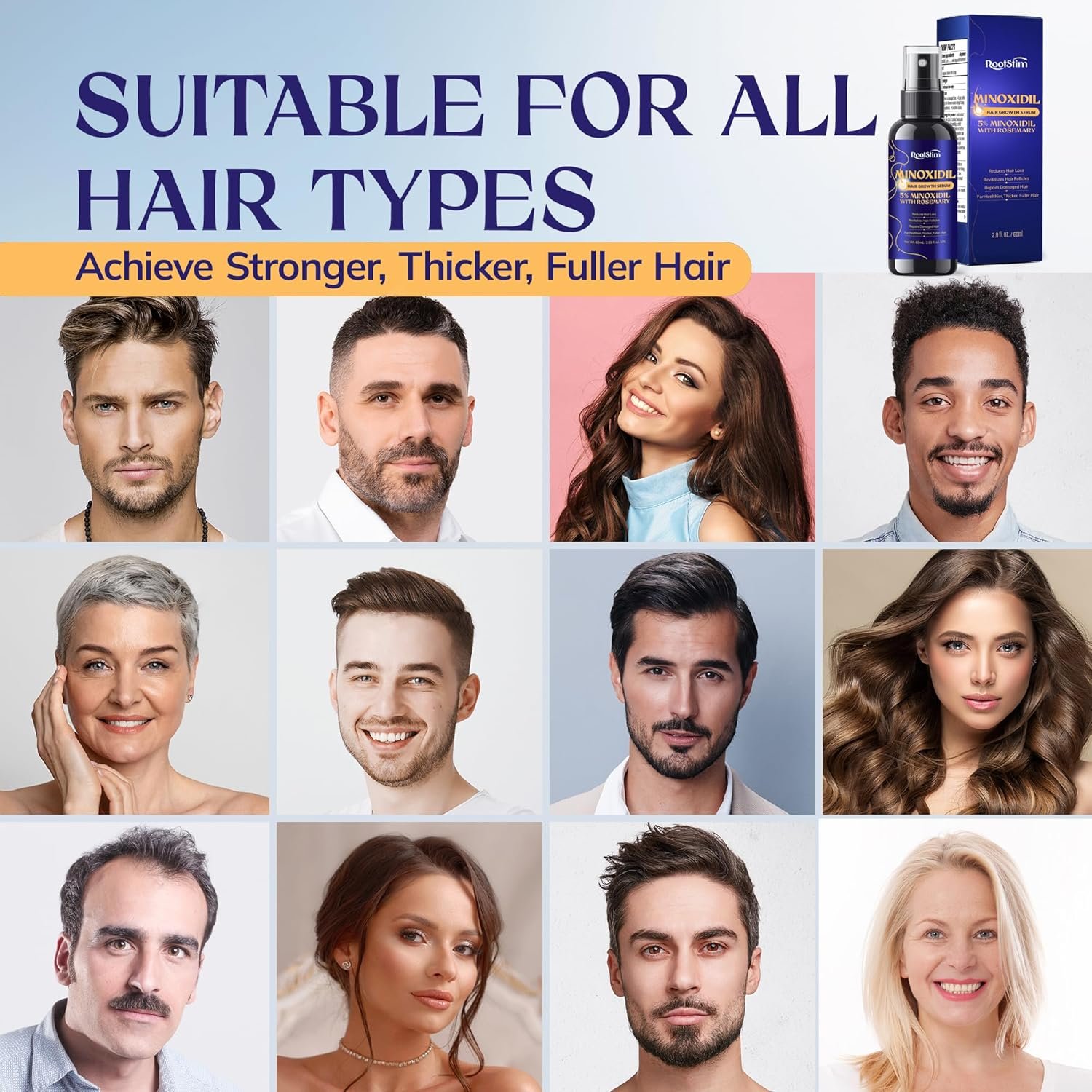 5% Minoxidil Hair Growth for Men and Women: Extra Strength Minoxidil Hair Loss Treatment Serum with Rosemary for Faster Stronger Thicker Hair Growth 60ML - Image 8
