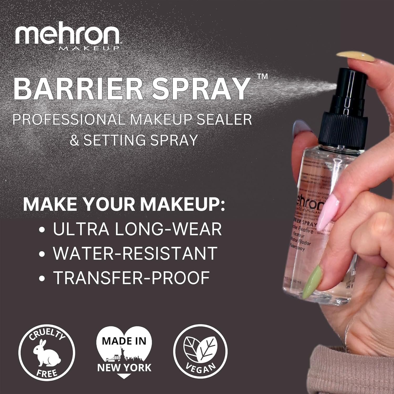 Mehron Makeup Barrier Spray | Makeup Setting Spray for Face 1 fl oz (29 ml) | Made in the USA - Image 5