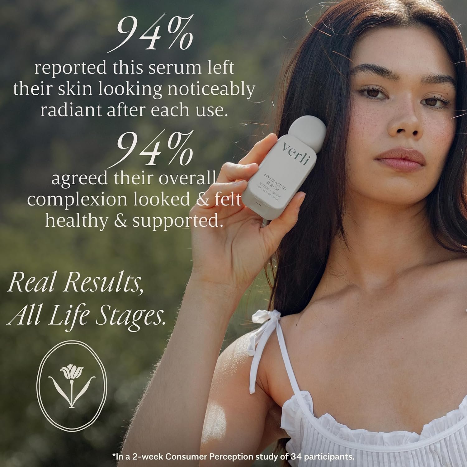 Verli Hydrating Face Serum with Snow Mushroom & Beta-Glucan | Moisturizing Botanical Skincare for Skin Barrier Repair & Plumping | Clean Daily Face Serum | Hyaluronic Acid Alternative, 1.69 fl oz - Image 3