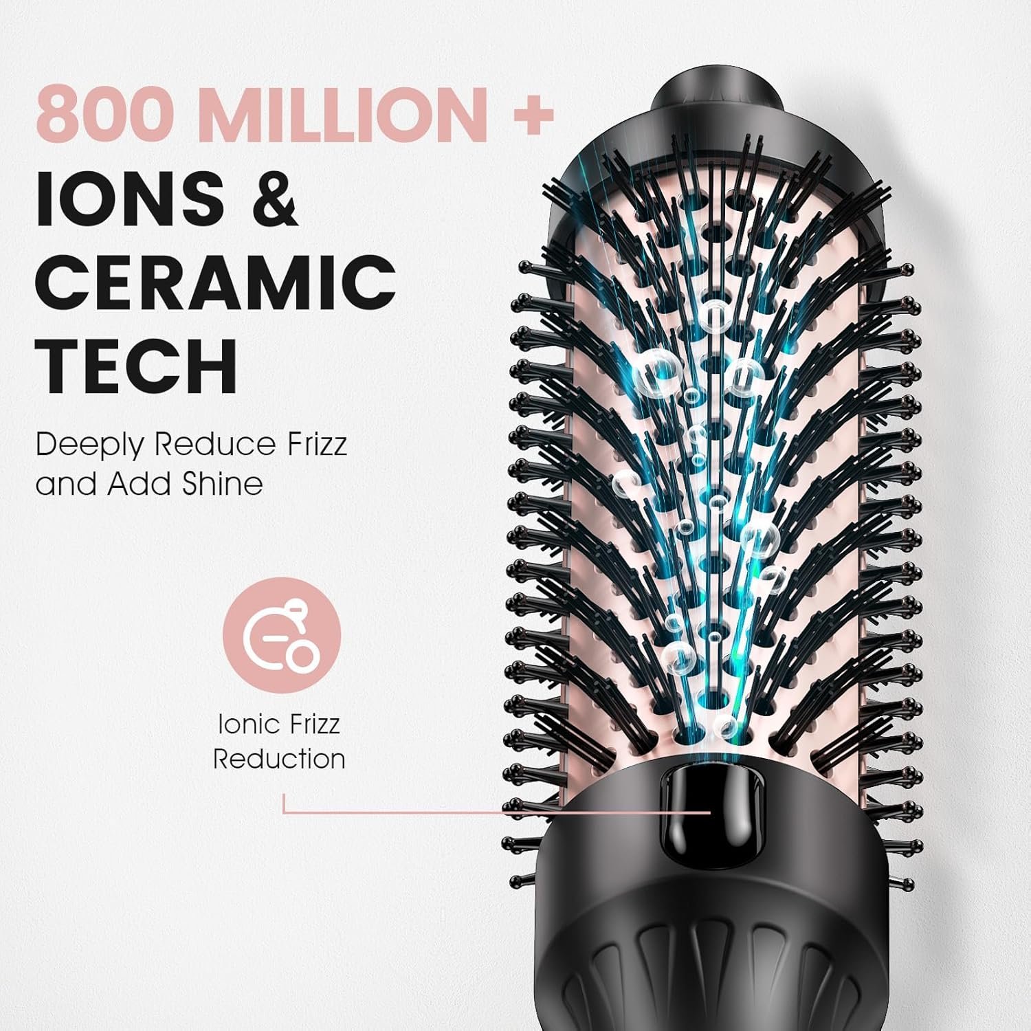 ZAVAREA Thermal Brush, 1.5 Inch Heated Round Brush Stylers, 800M Negative Ions Ceramic for Less Frizz Damage, 4 Temperature Set, Dual Voltage for Travel, Easy Use Boosts Shine, Dual Voltage - Image 4
