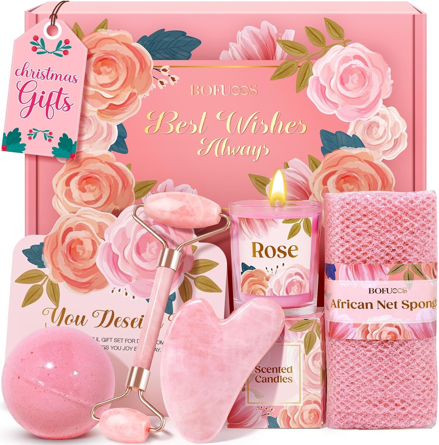 Self Care Spa & Bath Gift Set for Women, Birthday Gifts for Women, Wife, Mom, Sister, Friends, Daughter, Teen Girls - Christmas White Elephant Gift