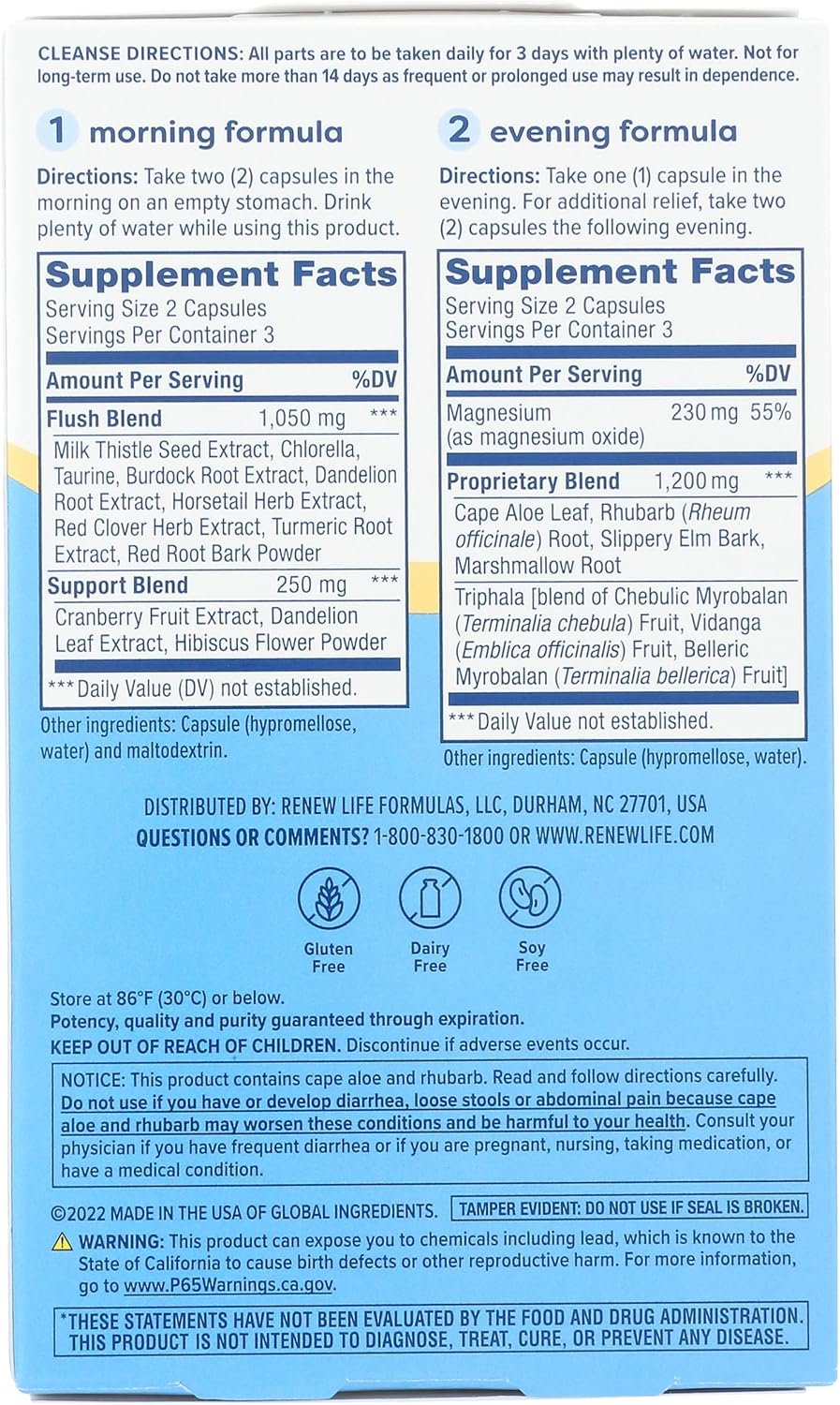 Renew Life 3-Day Cleanse Total Body Reset 2-Part Detox Cleanse Capsules, Digestive Wellness and Regularity, Herbal Blend with Magnesium and Cranberry, Soy, Dairy and gluten-free 12 Count - Image 2