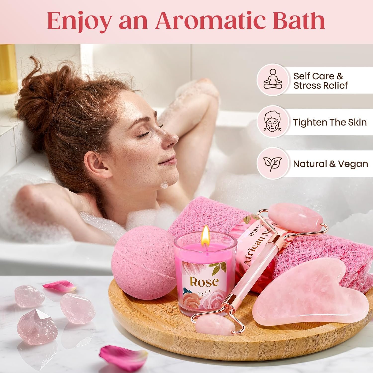 Self Care Spa & Bath Gift Set for Women, Birthday Gifts for Women, Wife, Mom, Sister, Friends, Daughter, Teen Girls - Christmas White Elephant Gift - Image 4