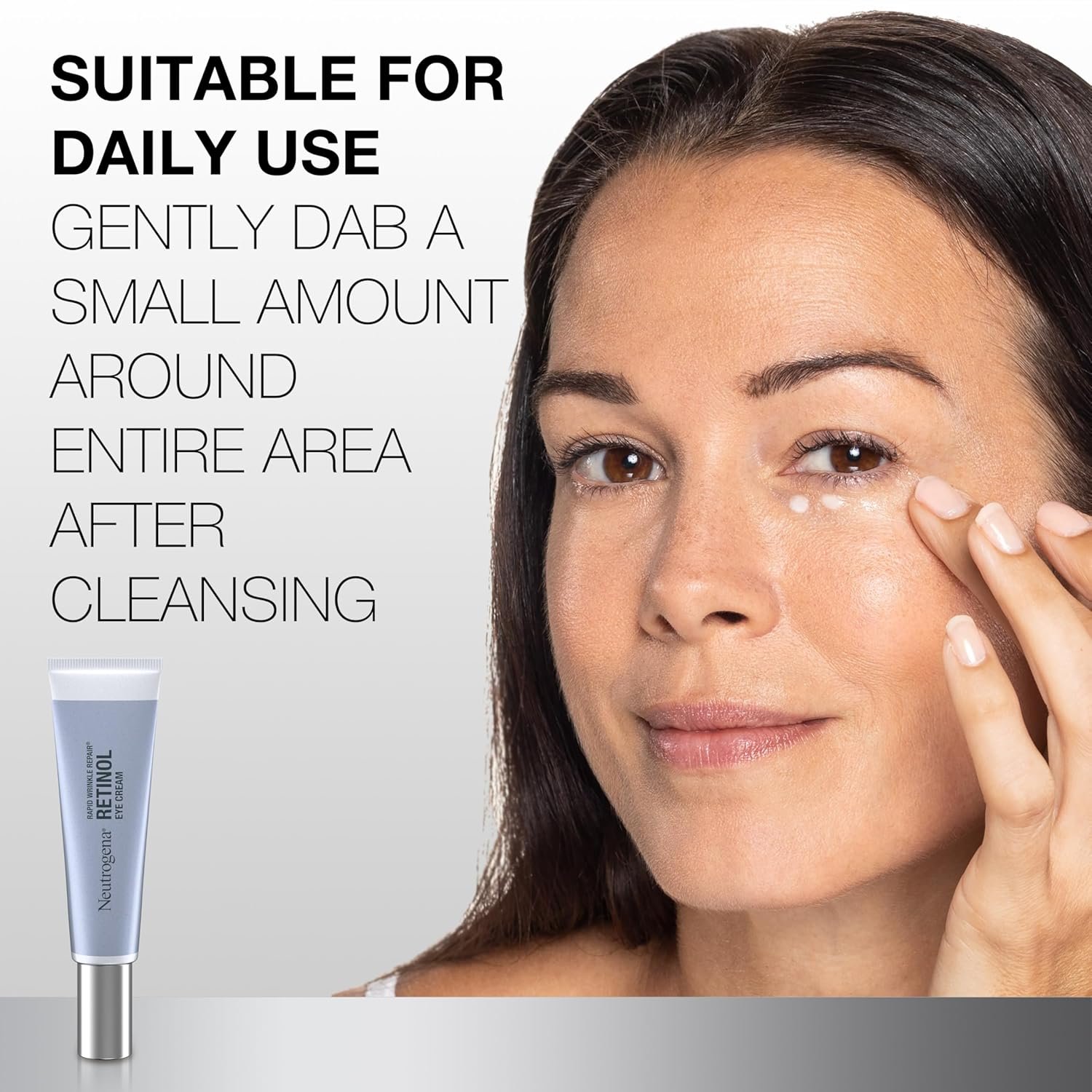 Neutrogena Rapid Wrinkle Repair Retinol Eye Cream for Dark Circles, Daily Anti-Aging Under Eye Cream with Retinol & Hyaluronic Acid to Fight Fine Lines, Wrinkles, & Dark Spots, 0.5 fl. oz - Image 3