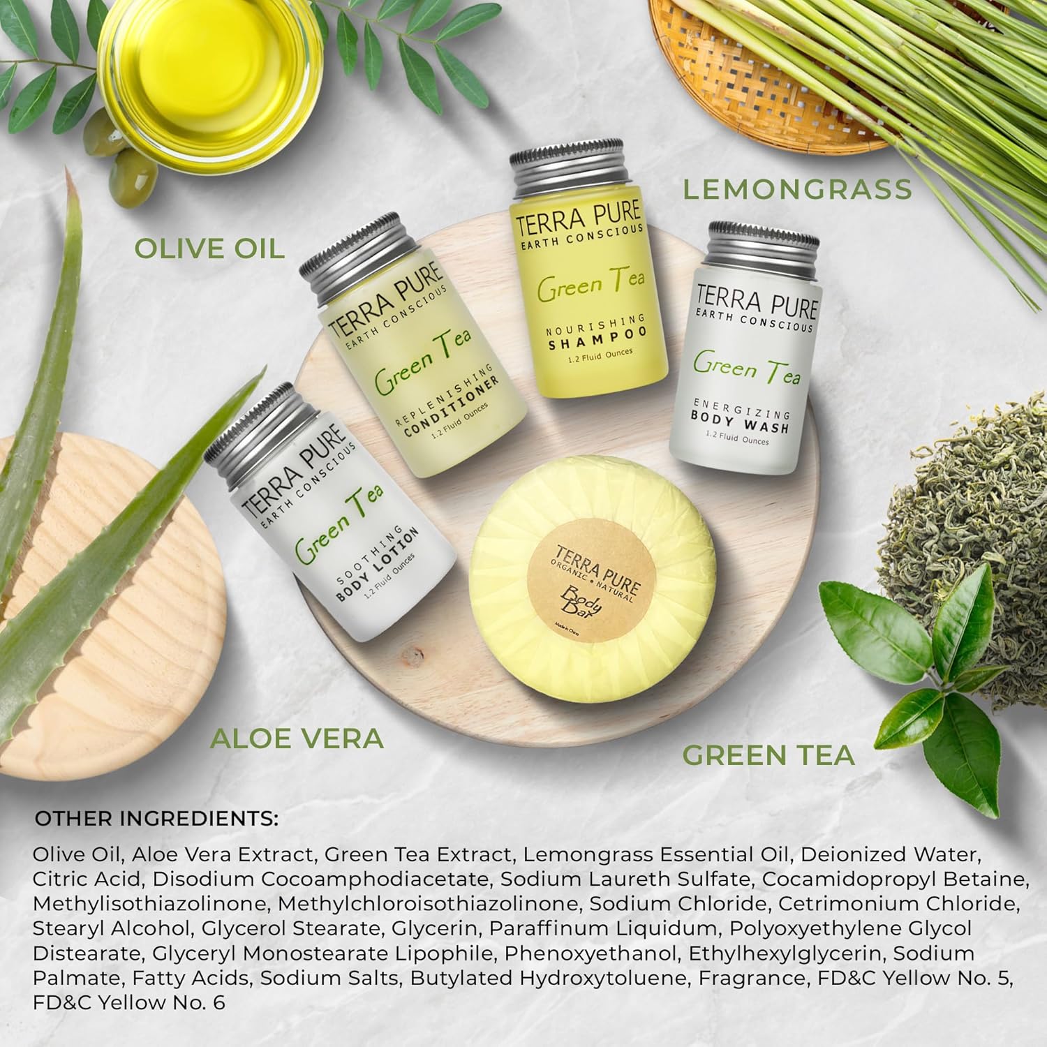 Terra Pure Hotel Soaps & Toiletries Bulk Set | 1-Shoppe Amenities Kit | 1oz Shampoo & Conditioner, Body Wash, Lotion, 1.25oz Bar Soap | Travel Size | 300 Pieces - Image 4