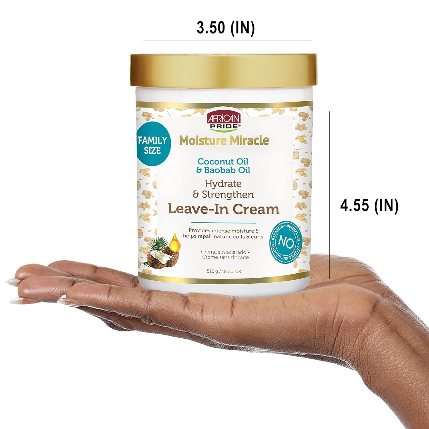 African Pride Moisture Miracle Leave-In Cream with Baobab Oil & Coconut Oil for Coily & Curly Hair, Adds Moisture, Helps Repair & Strengthen, 18 oz - Image 6
