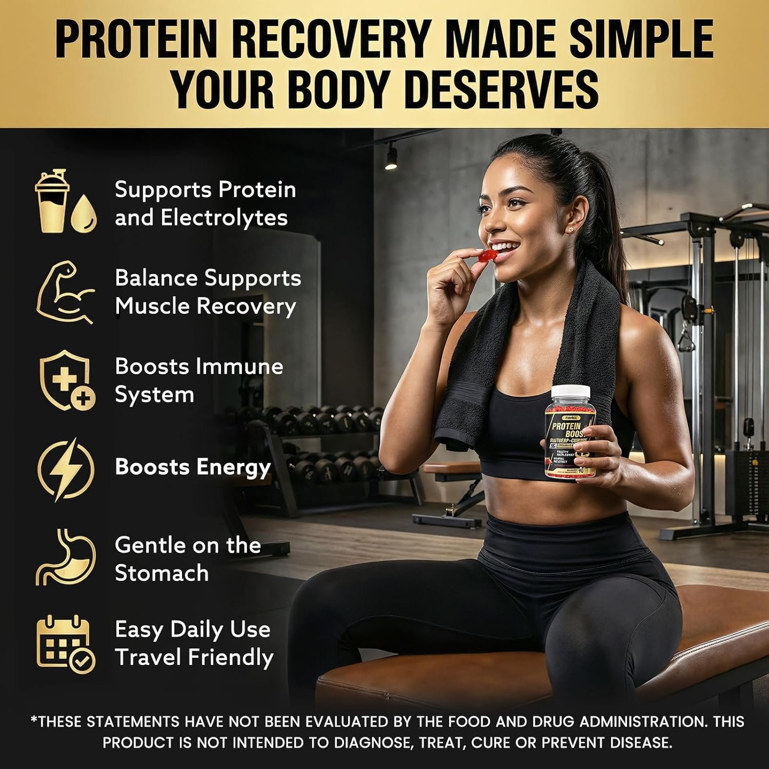 Whey Protein Gummies, 9g Protein per Serving, Easy to Take Snacks for Men & Women, Recovery + Supplement Gummies for Protein Boost, Muscle, Energy Support, Strawberry Flavor, 90 Gummies - Image 5