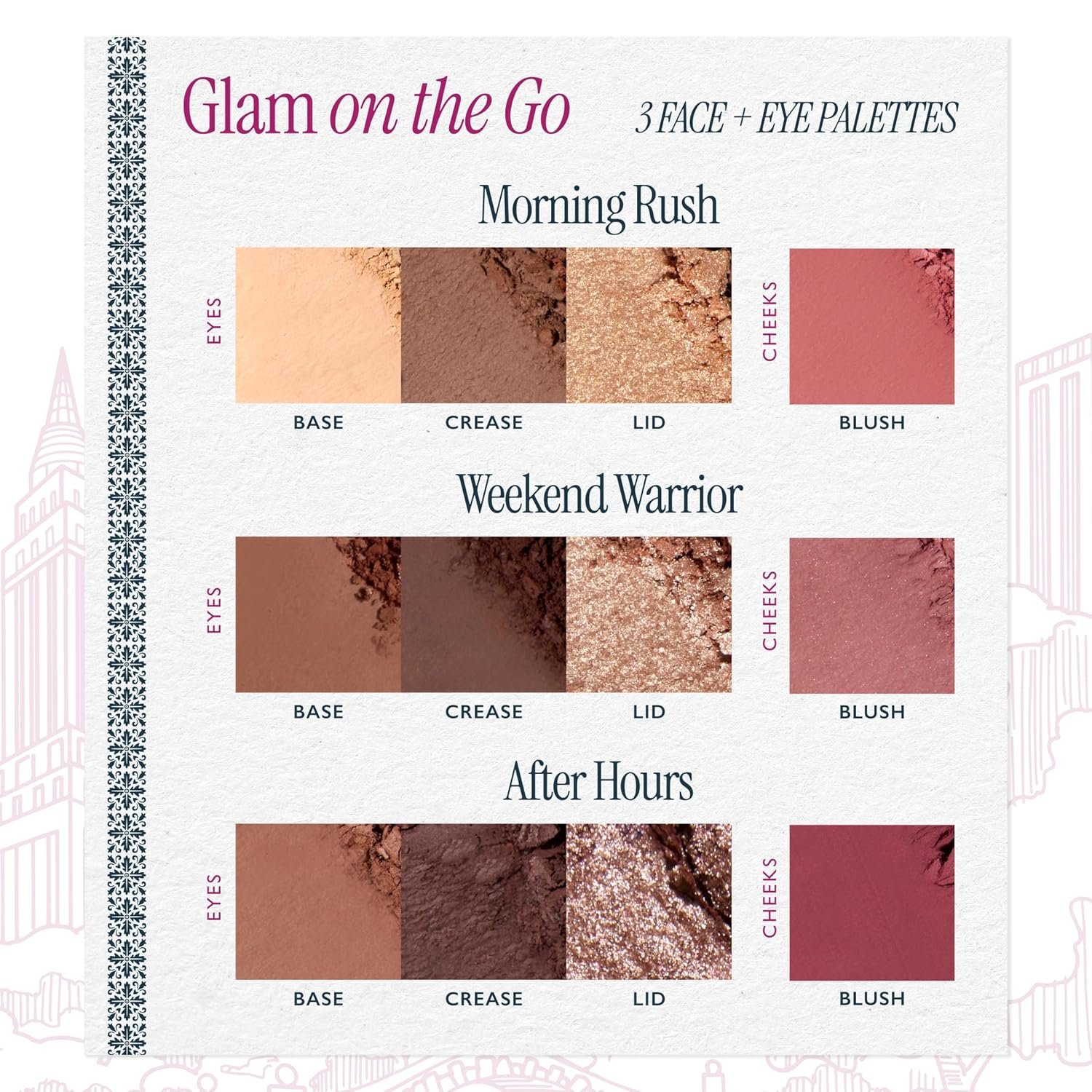 LAURA GELLER NEW YORK Glam On the Go Eyeshadow & Blush Palettes - Each Set Includes Three Palettes - Ready for Gifting - Easy to Use Makeup for Mature Skin - Image 7
