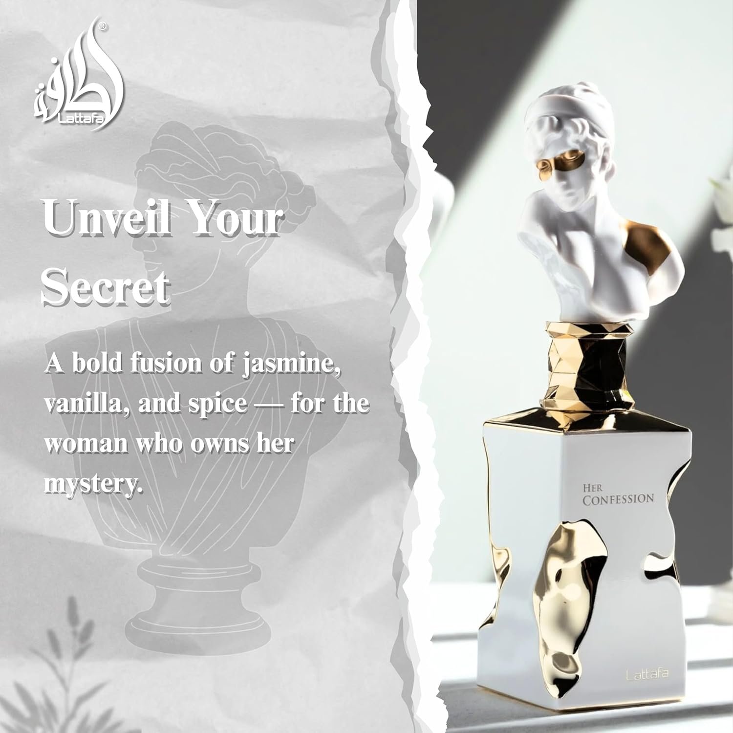 Lattafa Her Confession - Vanilla, Floral, Amber, Musk - Eau de Parfum Long-Lasting Fragrance for Women, 3.40 Ounce / 100 ml - Image 3