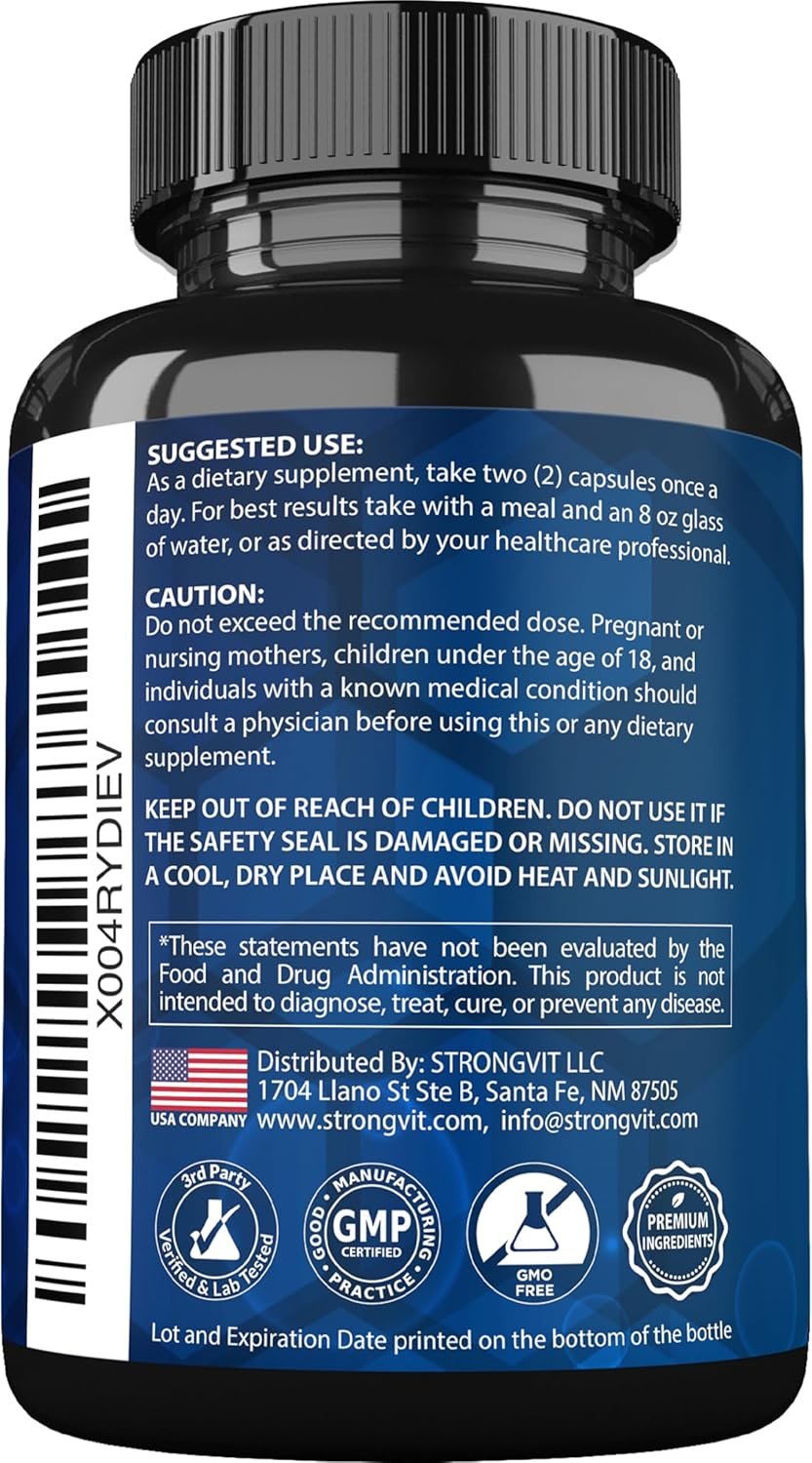 StrongVit Immune Support Supplement 12 in 1 Complex with Vitamin C, D3, Zinc, Echinacea, Elderberry, Ginger, Turmeric. Immune Defend for Men & Women, Non-GMO, Gluten-Free, Vegan, USA - Image 9