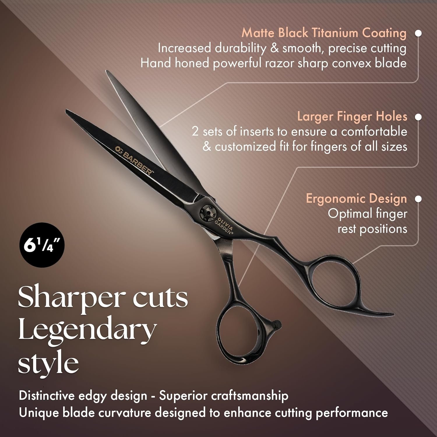Olivia Garden Barber Shears Intro Kit - Includes Professional Hair Cutting Shears, Thinner, Case, and Accessories - Image 3