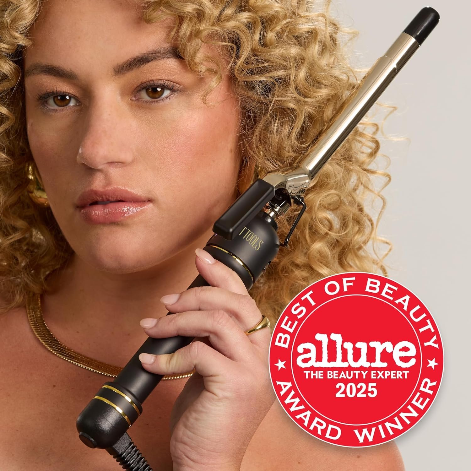 HOT Tools 24K Gold Professional 1 1/4" Extended Barrel Curling Iron with Clamp for Tousled Curls - 24K Gold Technology for Long-Lasting Results & Longer Barrel for Easy Styling - Image 3