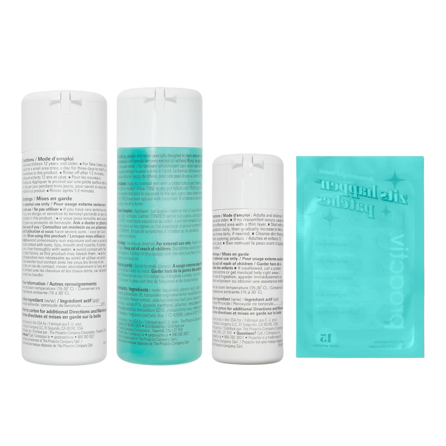 Proactiv 3 Step Acne Treatment System, 60 Day Complete Skincare Kit with Benzoyl Peroxide Cleanser, Toner, Repairing Treatment, and 15‑Count Pimple Patch - Image 2