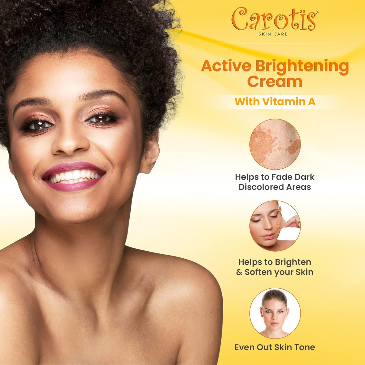 CAROTÏS Skin Brightening Cream - 1 fl oz / 30 ml - Brightening Cream For Face, Body, Hands, Elbows, Knuckles - Image 3