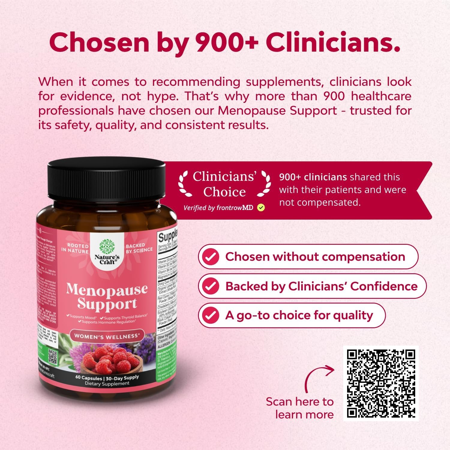 Natures Craft Complete Herbal Menopause Supplement for Women - Female Hormone Balance Capsules for Night Sweats Hot Flashes & Mood Swings with Dong Quai, Chaste Berry & Black Cohosh Root - 60 Count - Image 2