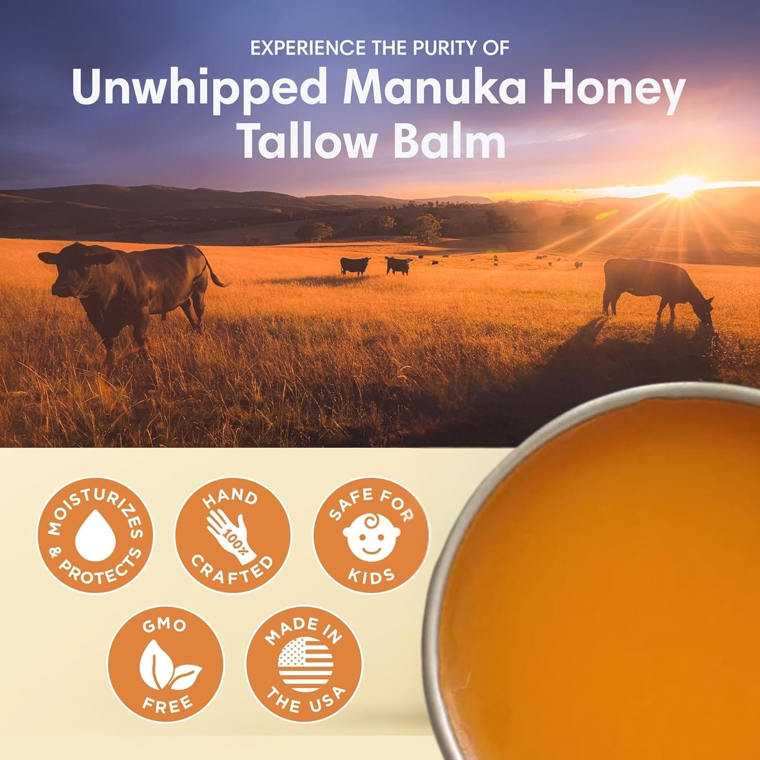 ProSeed Manuka Honey Unwhipped Tallow Balm – Handmade Grass-Fed Beef Moisturizer with Frankincense, Vitamin E, Castor, Buah Merah & Turmeric – Face & Body Cream for Men, Women & Kids – Travel Size - Image 8