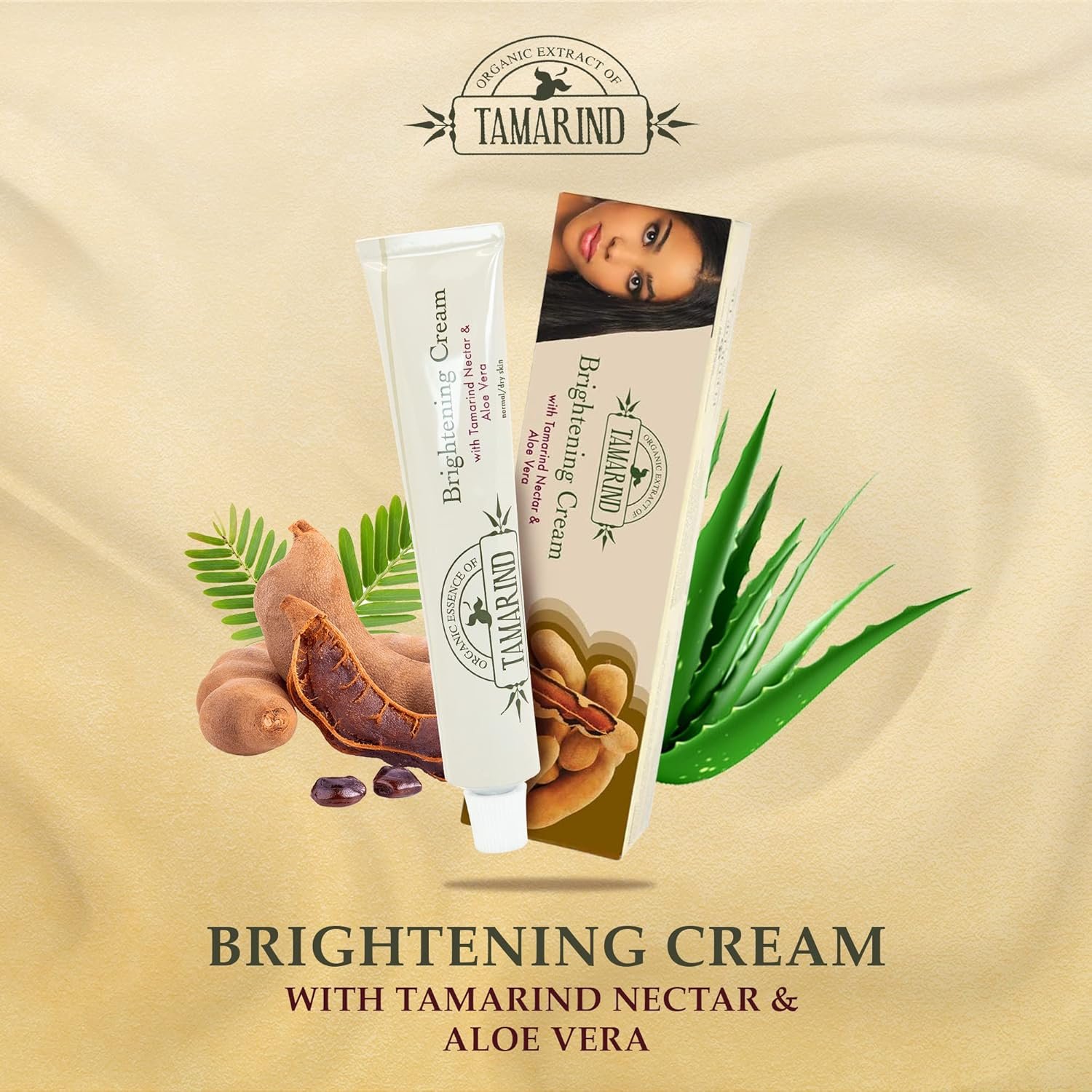 Organic Extract of Tamarind, Skin Brightening Cream - 1.7 fl oz / 50 ml - Dark Spot Cream for Hands, Knuckles, Body, Face, Underarm, Intimate Areas, with Glycering, for Men and Women - Image 5