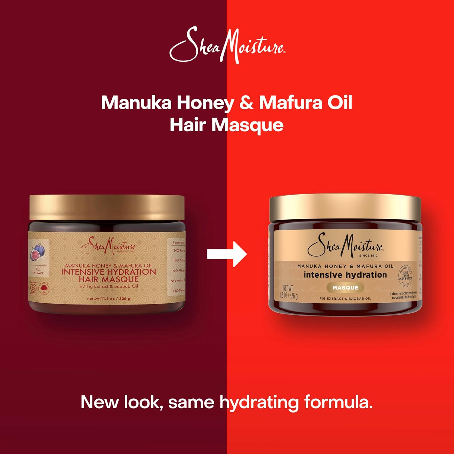 SheaMoisture Intensive Hydration Hair Masque Manuka Honey & Mafura Oil For Dry, Damaged Hair Deep Conditioning Hair Treatment 11.5 oz - Image 3