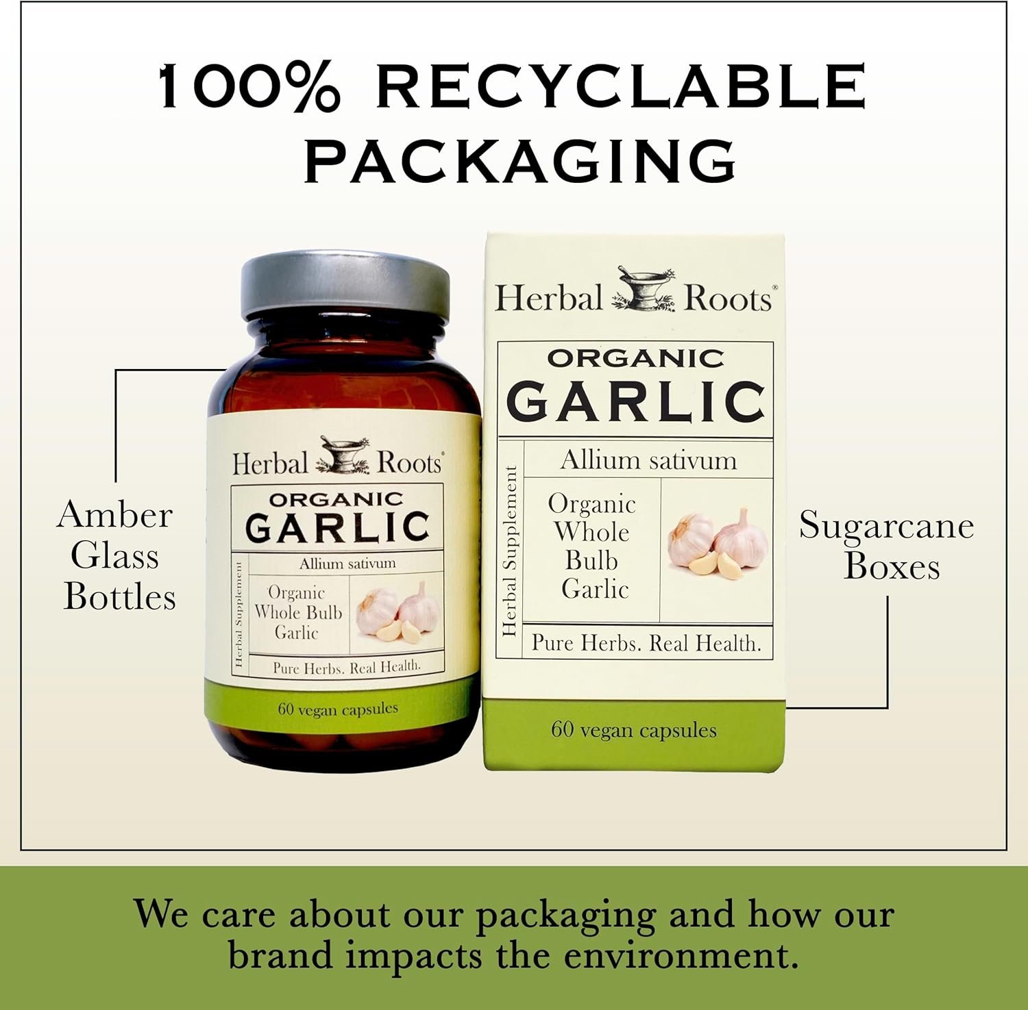 Herbal Roots Organic Whole Bulb Garlic Pills - Potent Extra Strength | 600 mg - 60 Organic Vegan Capsules - Image 5