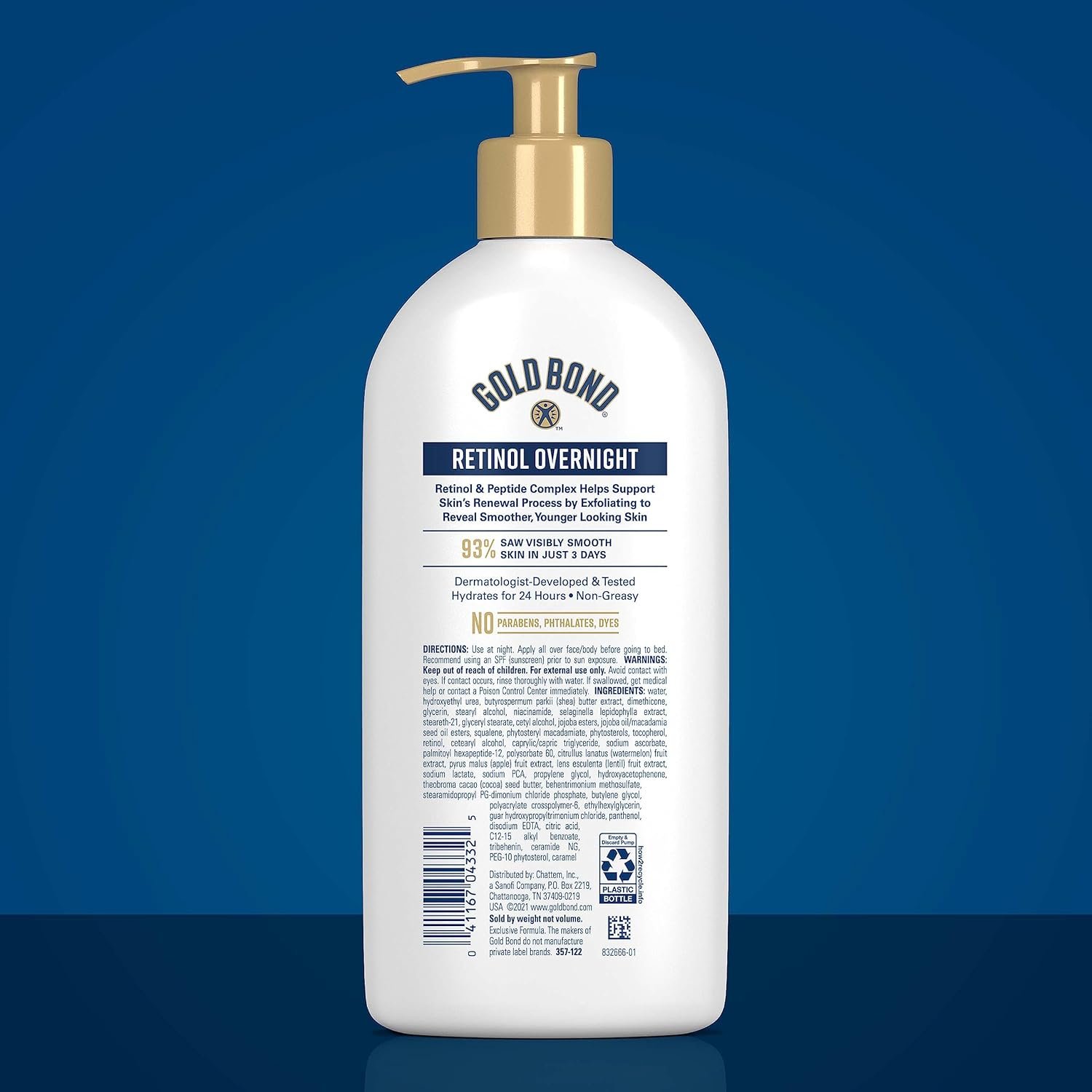 Gold Bond Age Renew Retinol Overnight Body & Face Lotion, 13 Oz, Anti-Aging Moisturizer for Visibly Plumper, Smoother Skin, 24-HR Hydration, Non-Irritating, Non-Greasy, Dermatologist-Tested, Unscented - Image 2