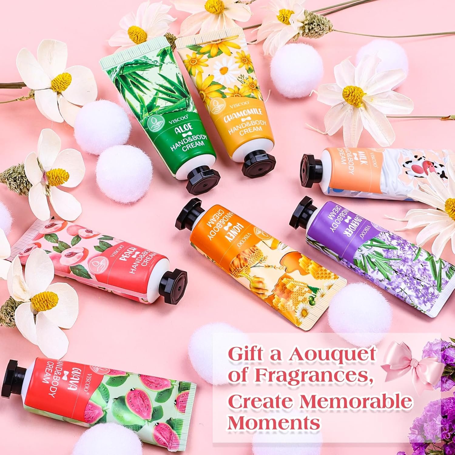 VISCOO 7 Pack Hand Cream Gifts Set for Women, Teacher Appreciation Gift / Graduation Gifts, Moisturizing Mini Hand Lotion Travel Size for Dry Cracked Hands, Birthday Gift - Image 6