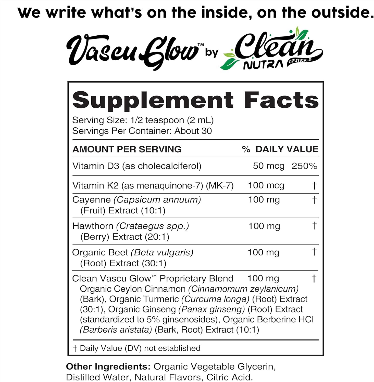 Clean Nutra Cayenne Pepper Drops Supplement Liquid + Hawthorn Berry, Vitamin D3 K2 Beet Root Powder, Ceylon Cinnamon, Turmeric Curcumin, Organic Panax Ginseng, Berberine Extract 1 Pack - Image 5