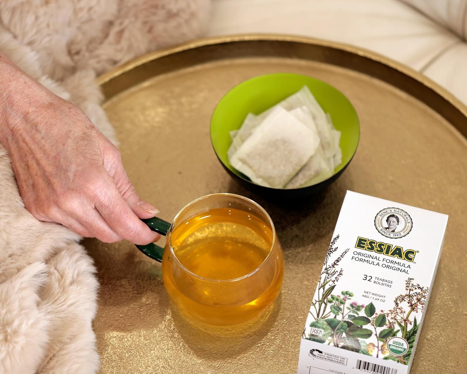 Rene’s Naturals Essiac Tea Bags – USDA Organic - Original 4-Herb Formula Since 1922 –, Non-GMO, Vegan – 32 Teabags – Gentle Daily Cleansing & Digestive Support with Organic Burdock Root, Sheep Sorrel & Slippery Elm - Image 9