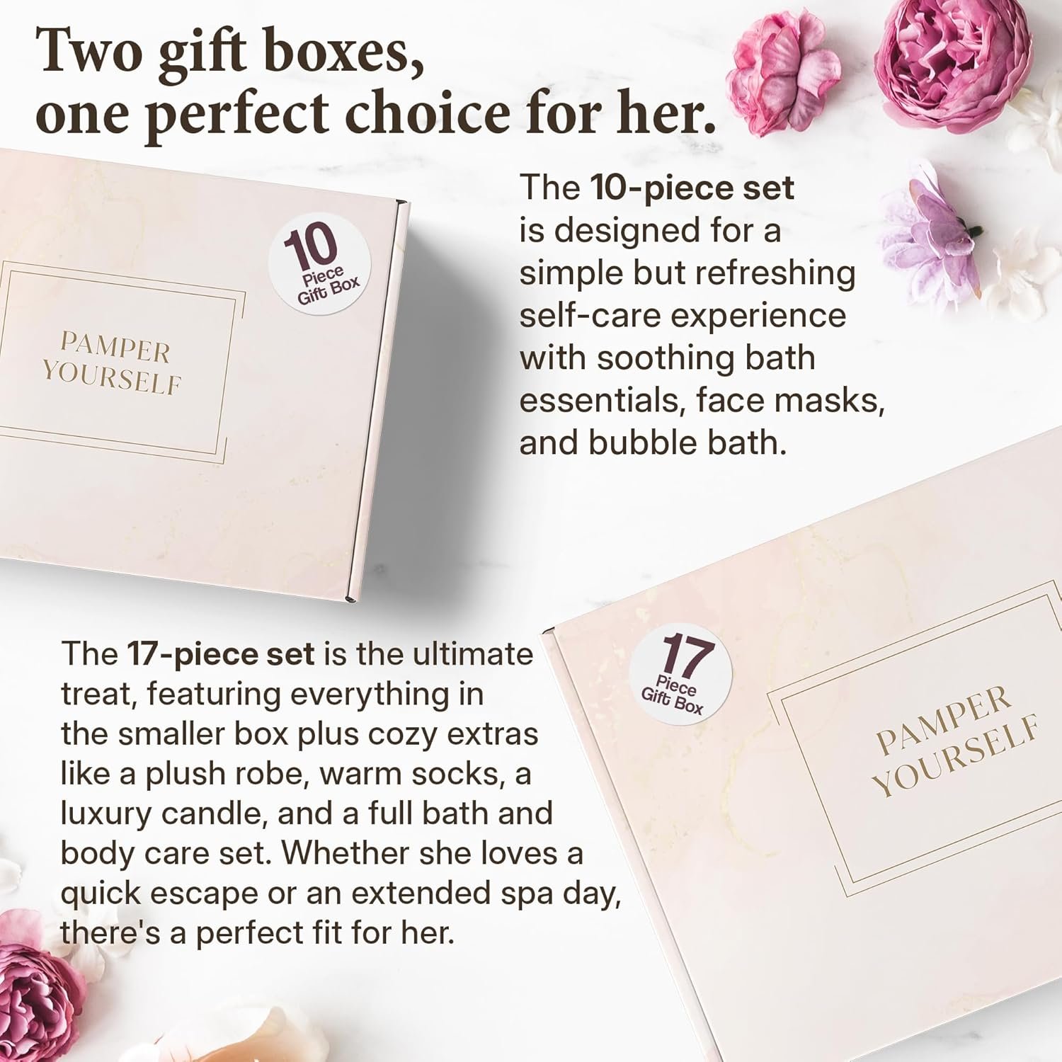17-Piece Spa Gift Box for Women | Mother’s Day & Graduation Gift | Eye Mask, Candle, Robe, Loofa, Bath Bombs, Face Masks, Bubble Bath, Lotion, Body Wash, Bath Salt, Shampoo, Conditioner & Socks - Image 8