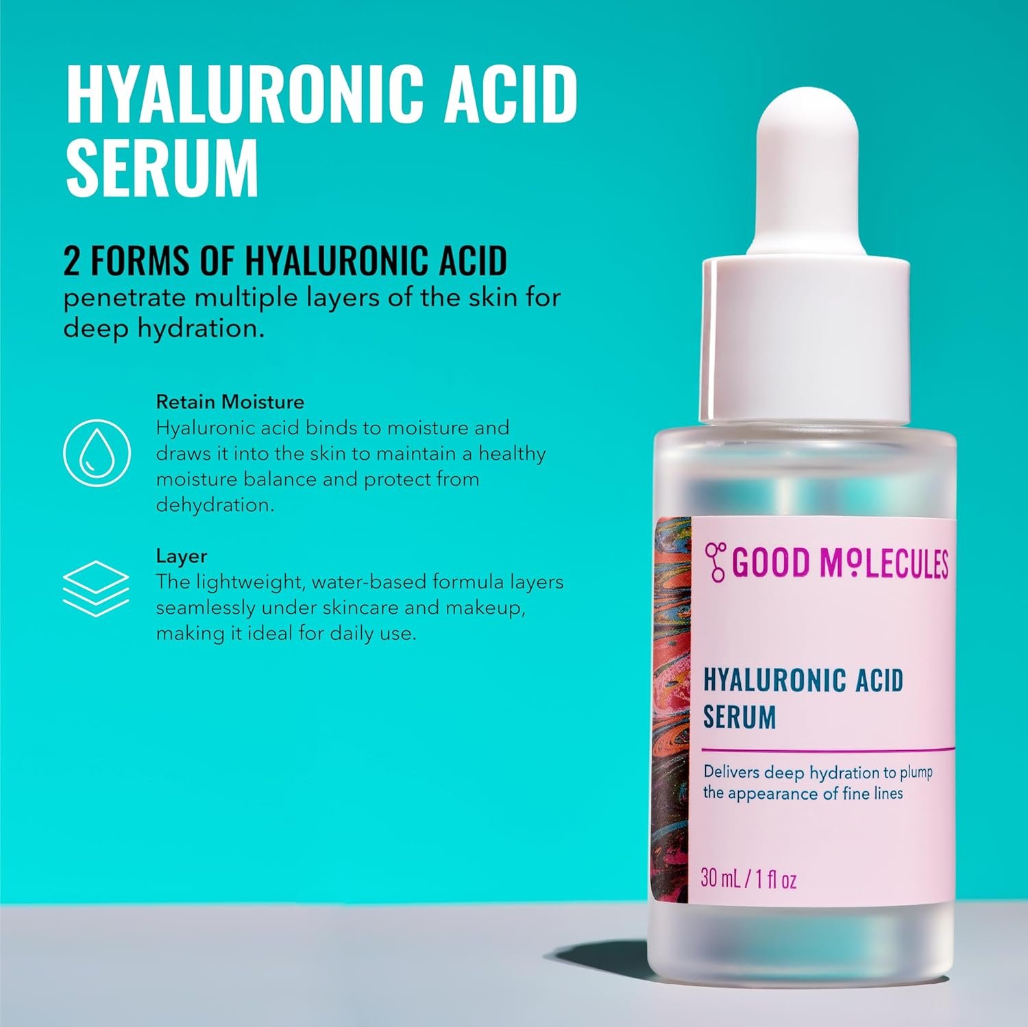 Good Molecules Daily Skincare Routine Set with Hydrating Cleanser, Niacinamide Toner, Hyaluronic Acid Serum, Moisturizer, Eye Gel, 5 Pieces - Image 6