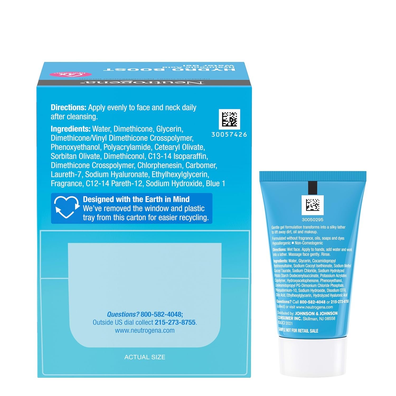 Neutrogena Hydro Boost Water Gel, Hyaluronic Acid Facial Moisturizer for Normal to Oily Skin, Hydrating Face Moisturizer, 1.7 fl. oz + Trial Size Hydro Boost Facial Cleanser, 0.5 fl. oz - Image 9