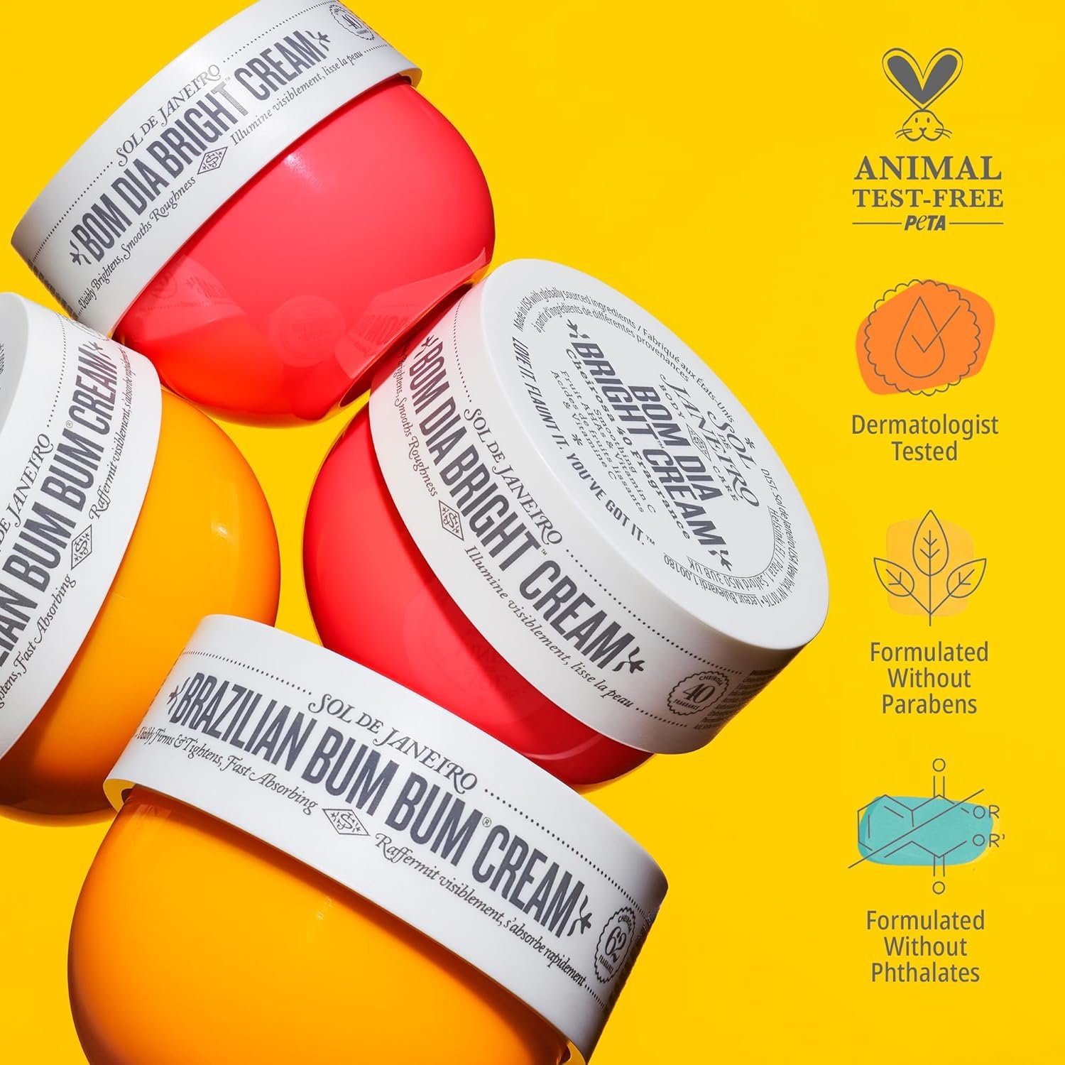 Sol de Janeiro Mini Body Cream Trial Set - Travel Size Set - Beauty Minis - Brazilian Bum Bum Cream & Bom Dia Bright Cream - 2 Piece Set 25 mL - $24 Value - Image 8
